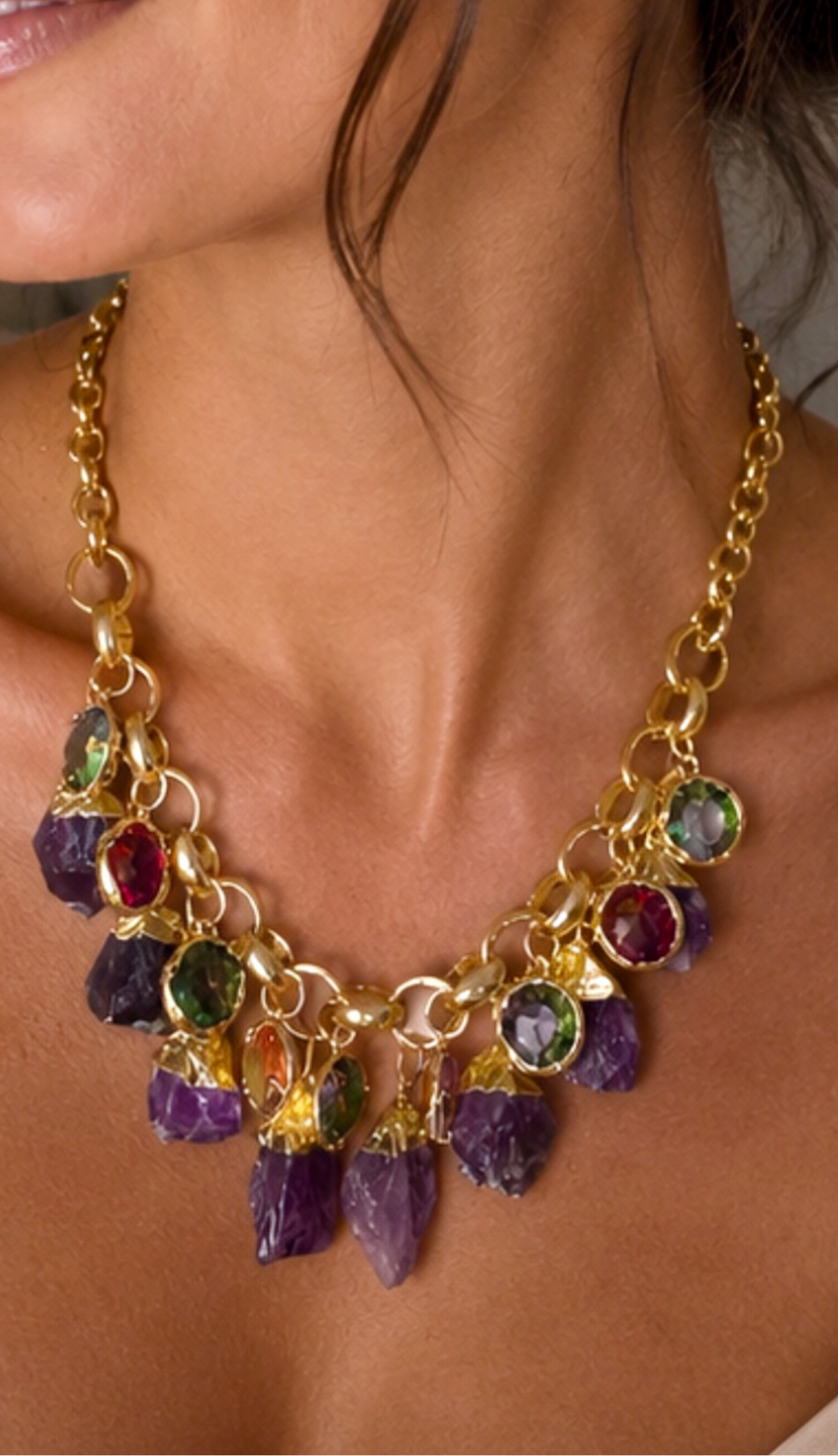 Amethyst Garden Statement Necklace