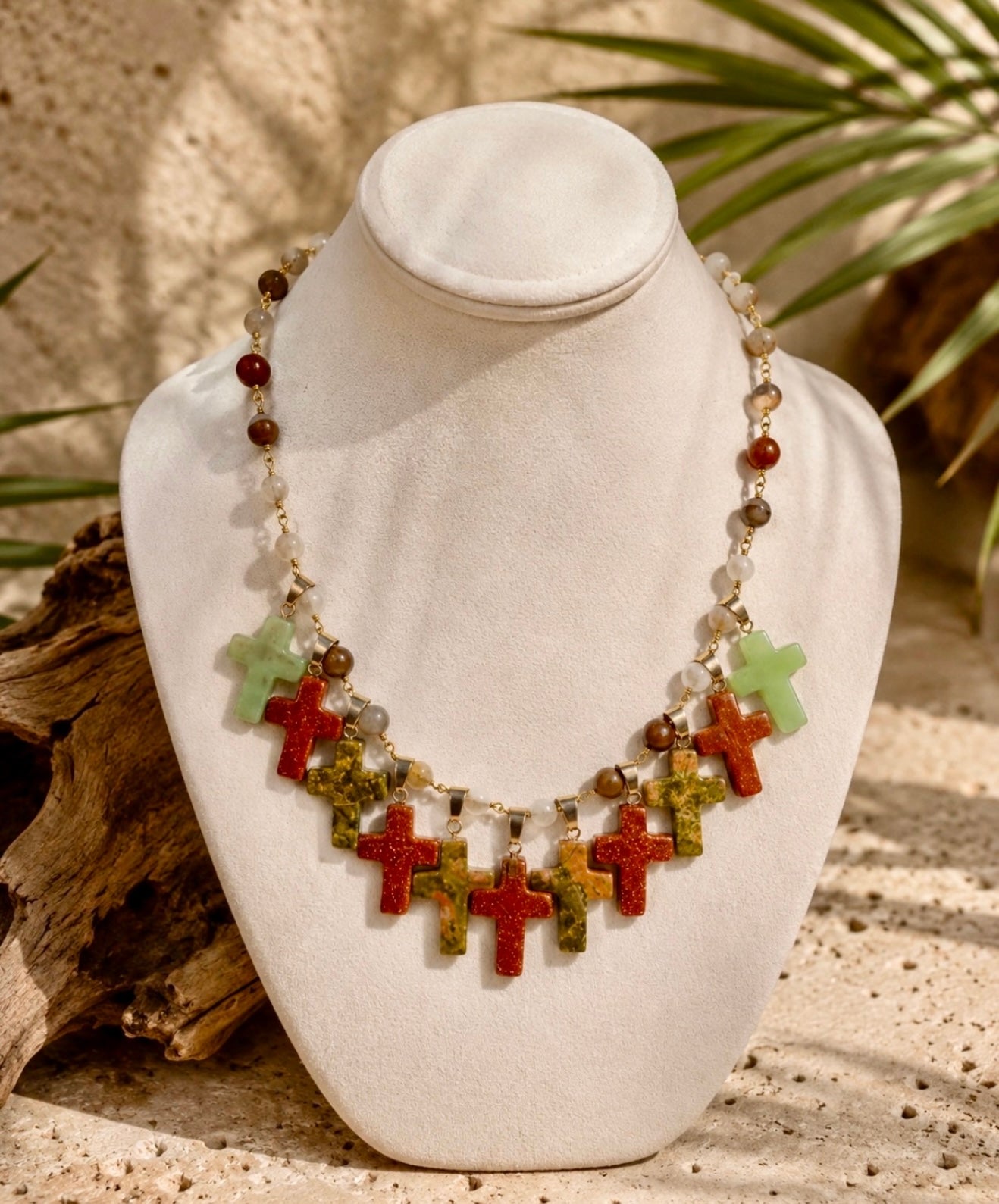Terra Cross Statement Necklace