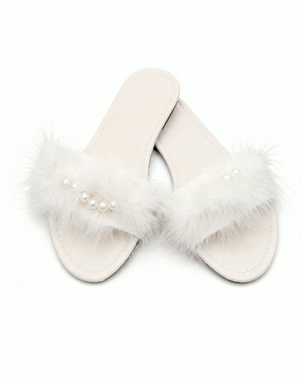 Pearl Plume Feather Slide
