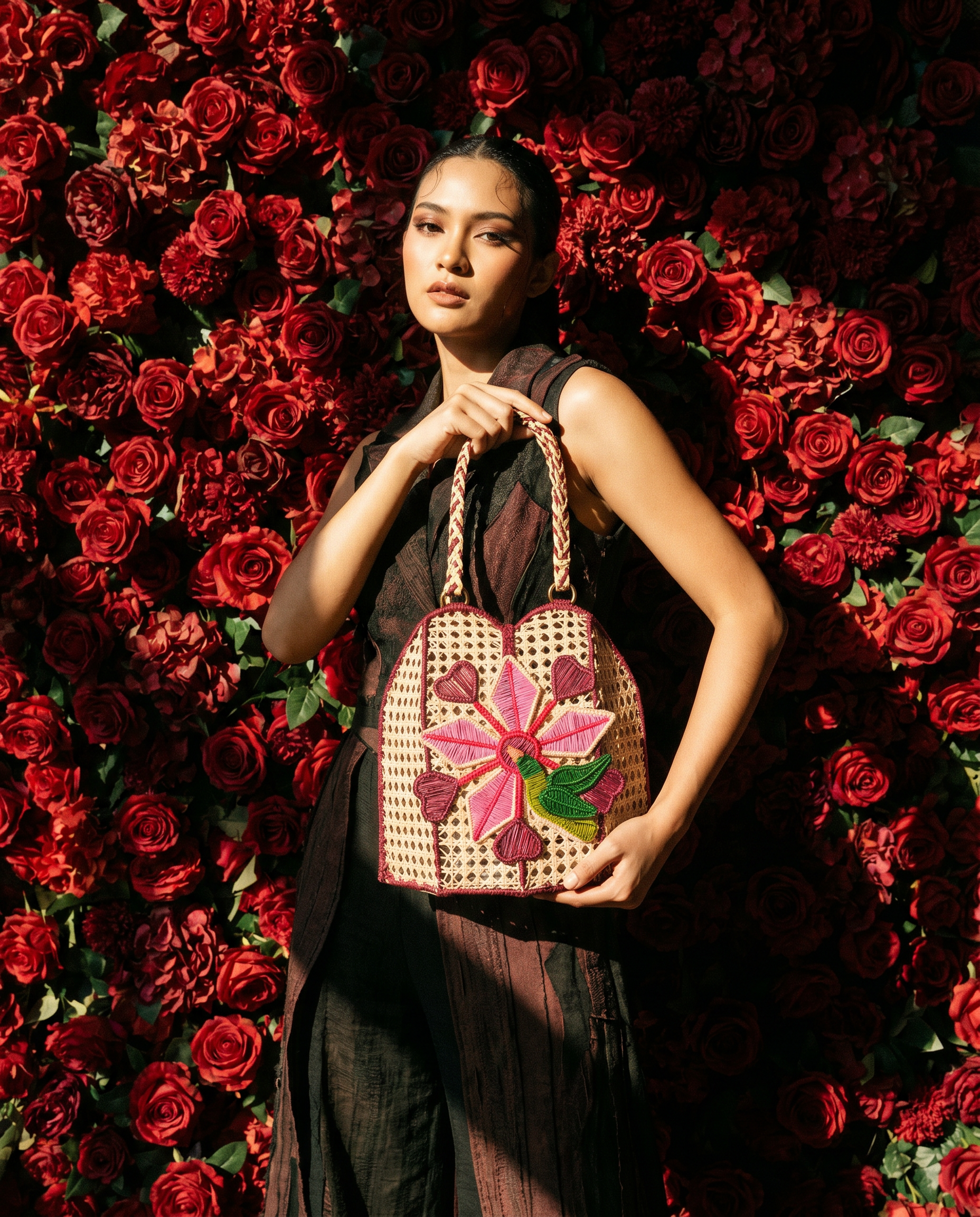 Bloom Embroidered Handmade Woven Bag