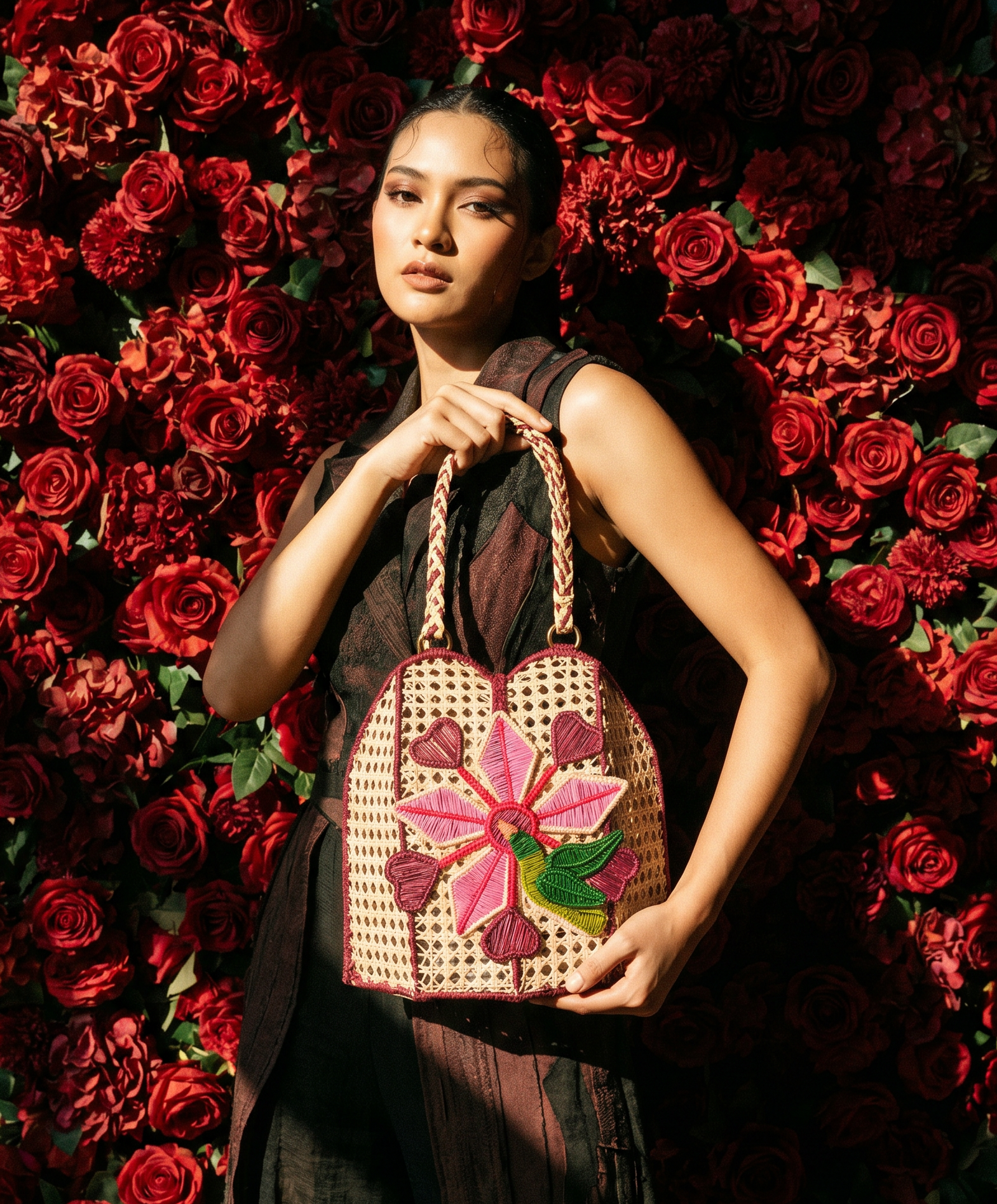 Bloom Embroidered Handmade Woven Bag
