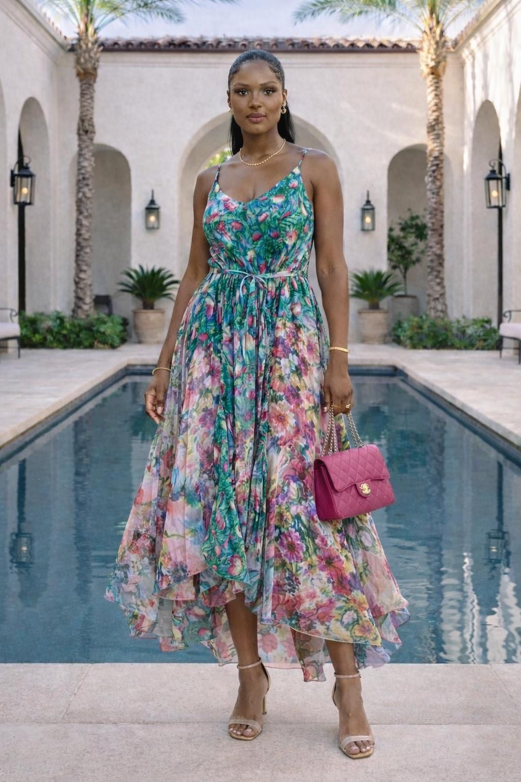 The Jardin Silk Slip Dress