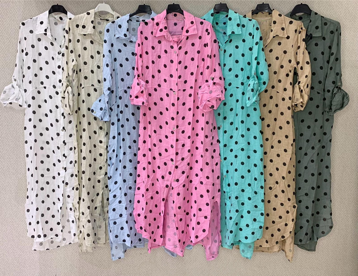 The Polka Dot Linen Shirt Dress