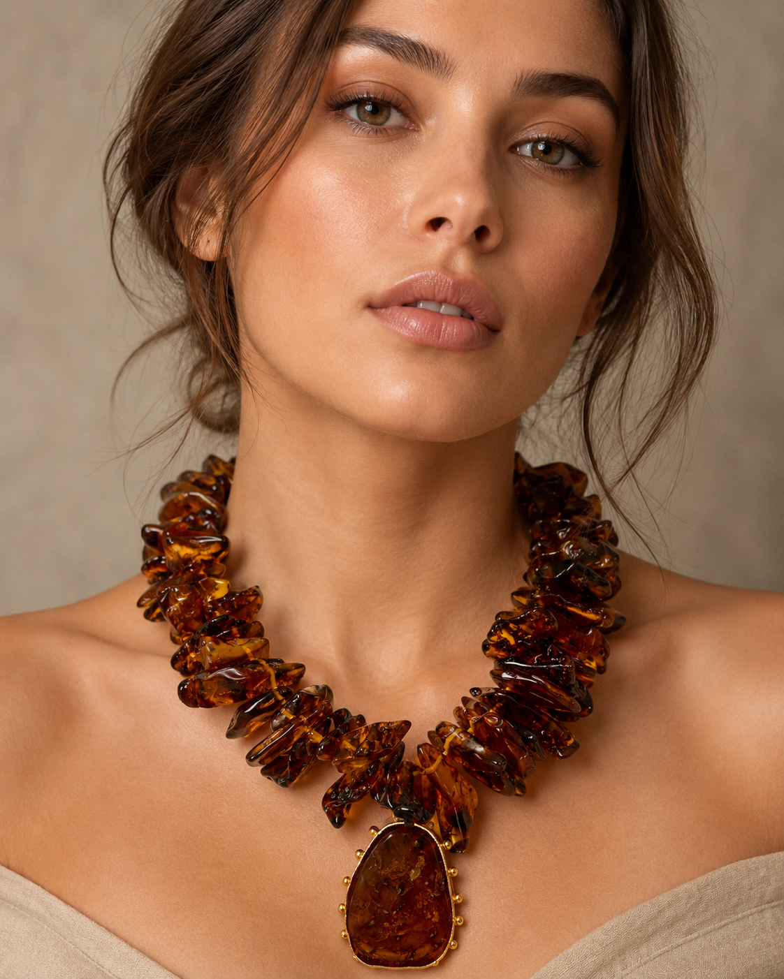 Amber Heirloom Statement Necklace