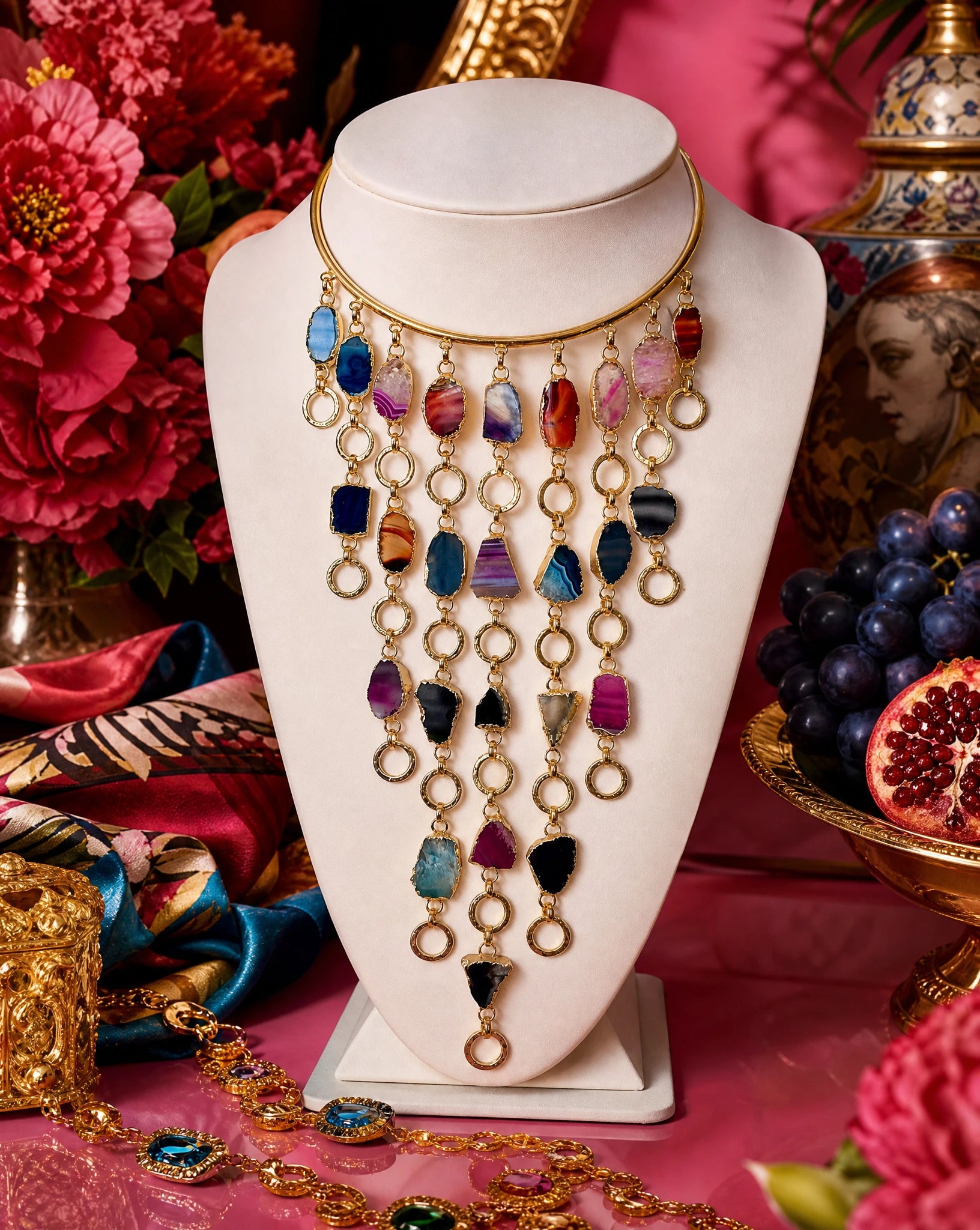 Selvatica Gemstone Cascade Necklace