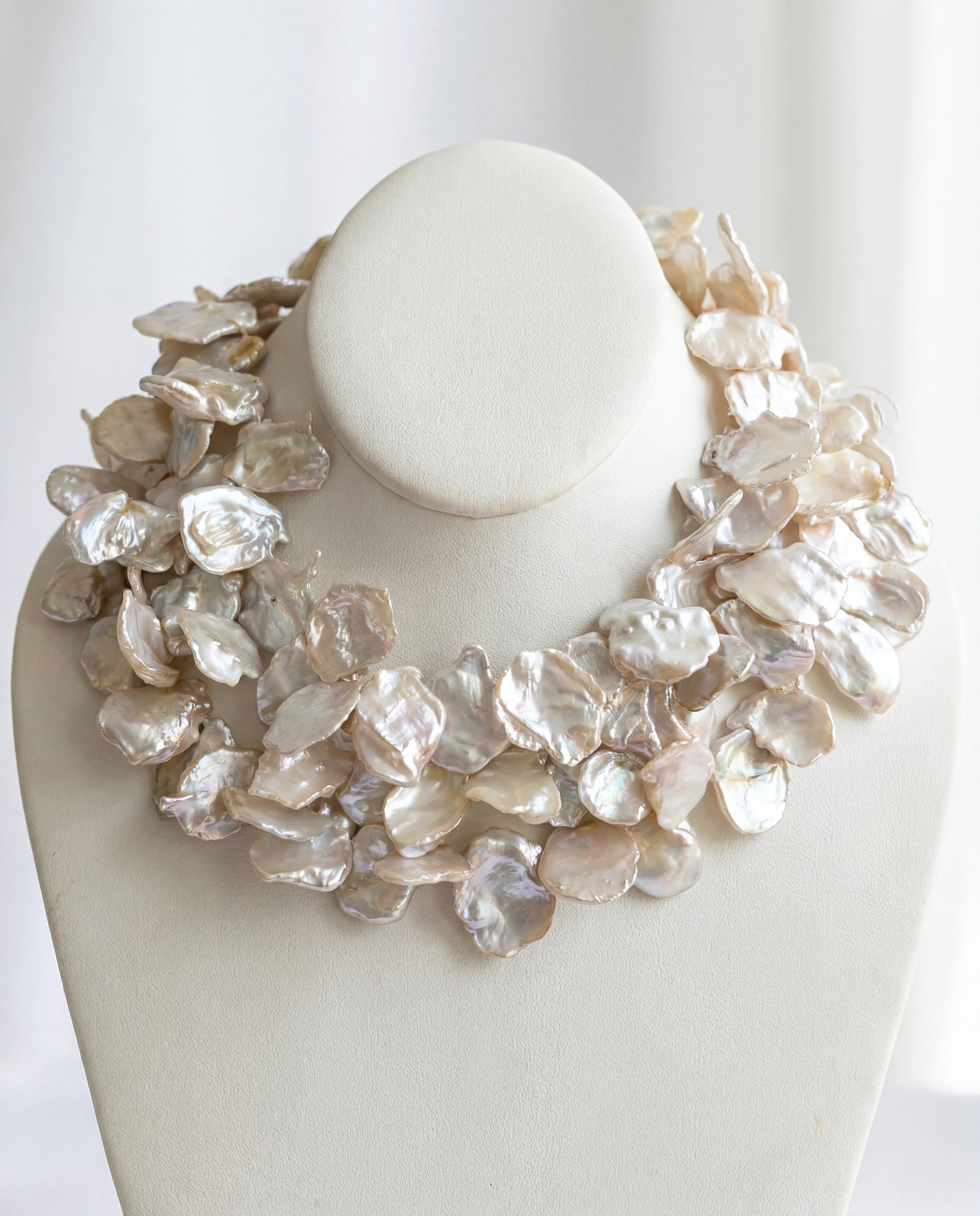 Cornflake Pearl Statement Necklace