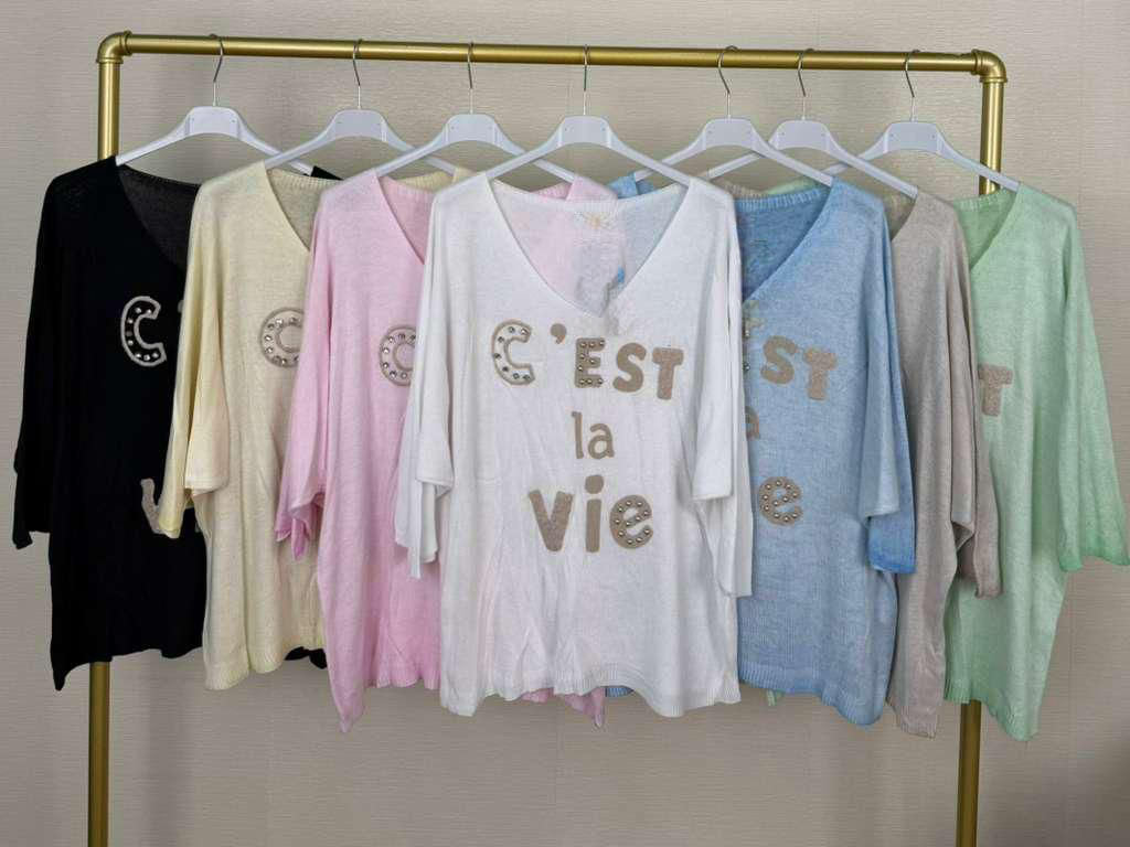 The C’est La Vie Relaxed Knit Tee