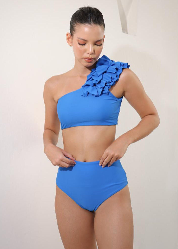 Cartagena One-Shoulder Bikini – Electric