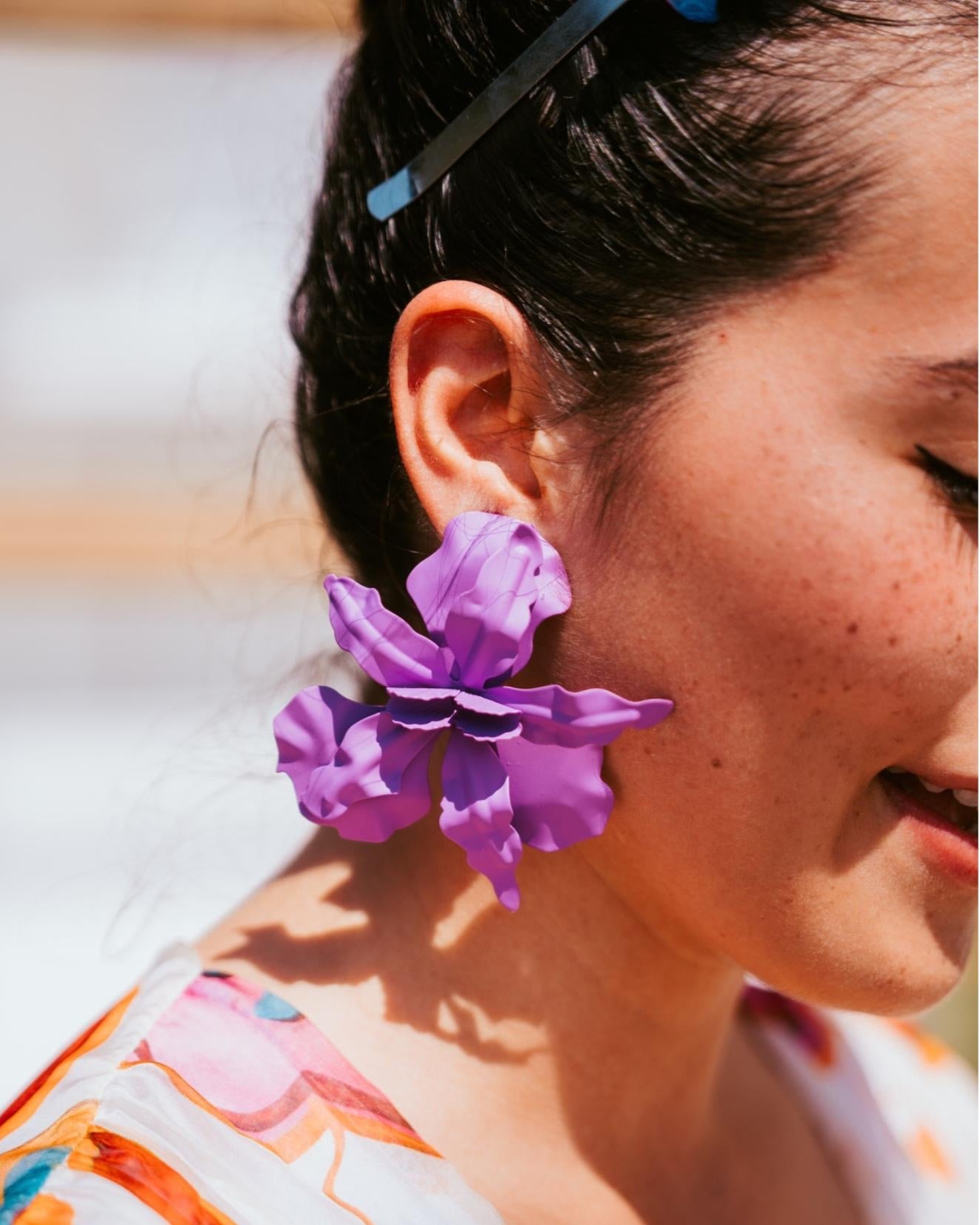 Orchid Petal Statement Earrings