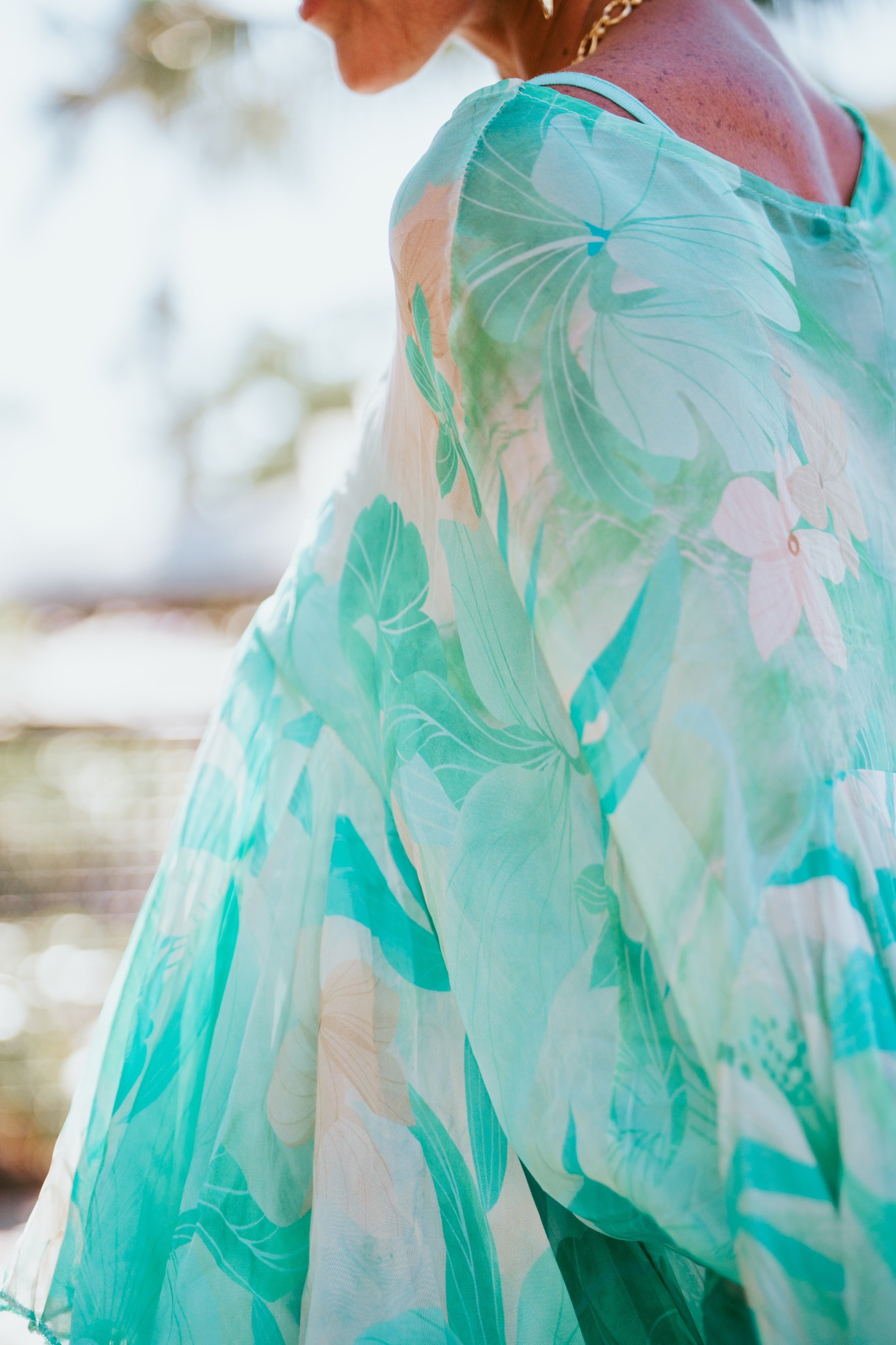Aqua Botanical Sheer Set