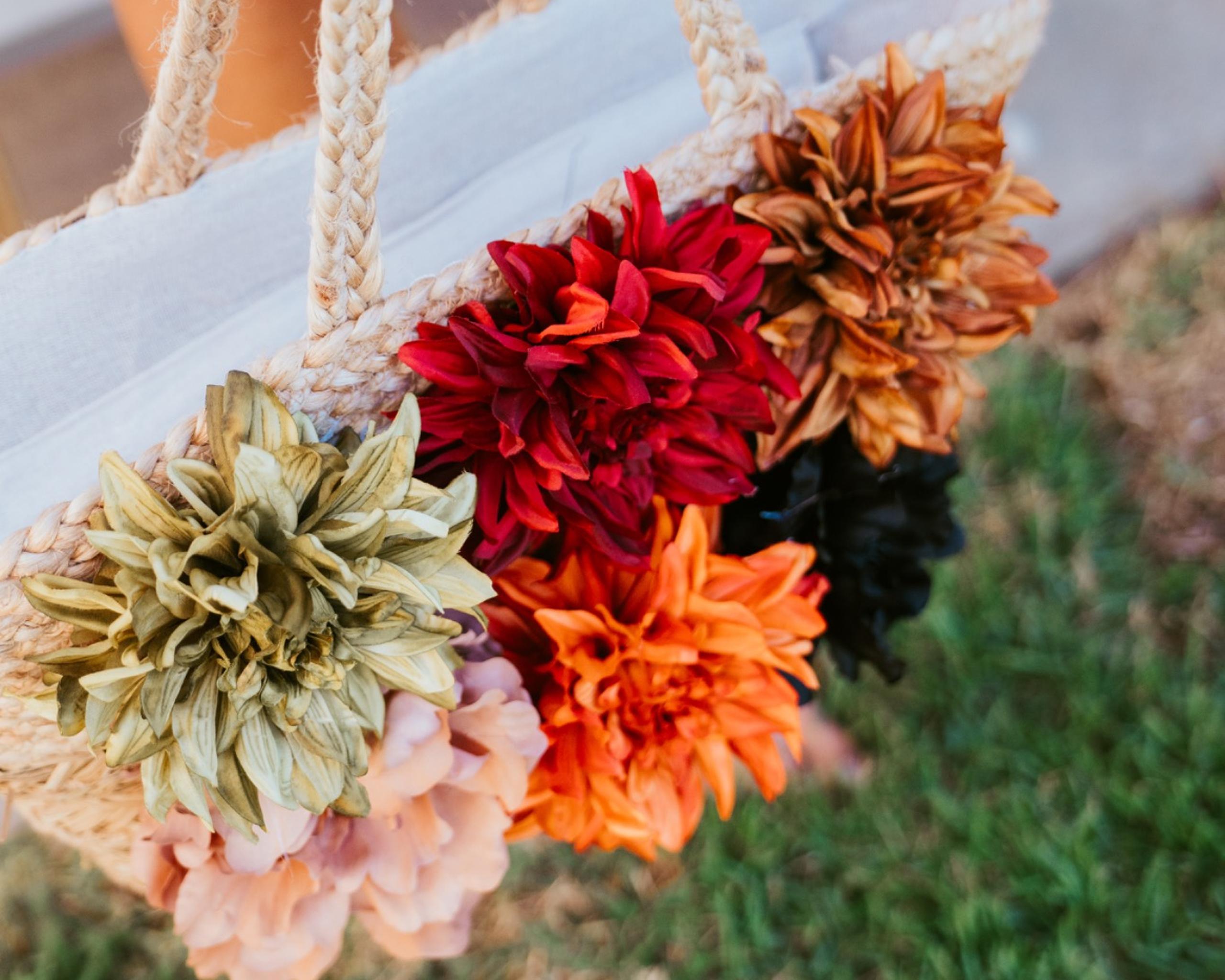 Large Tote with Flowers