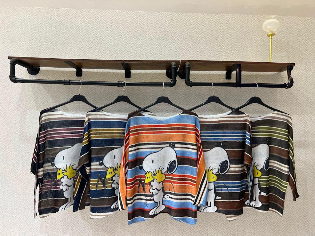 Weekend Snoopy Striped Knit Top