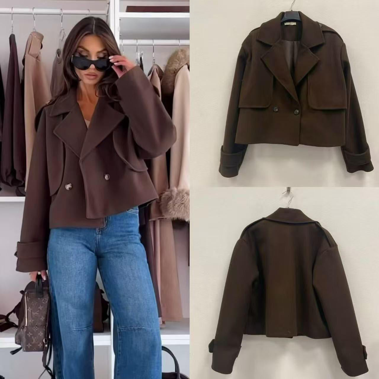 Modern Cropped Trench Jacket