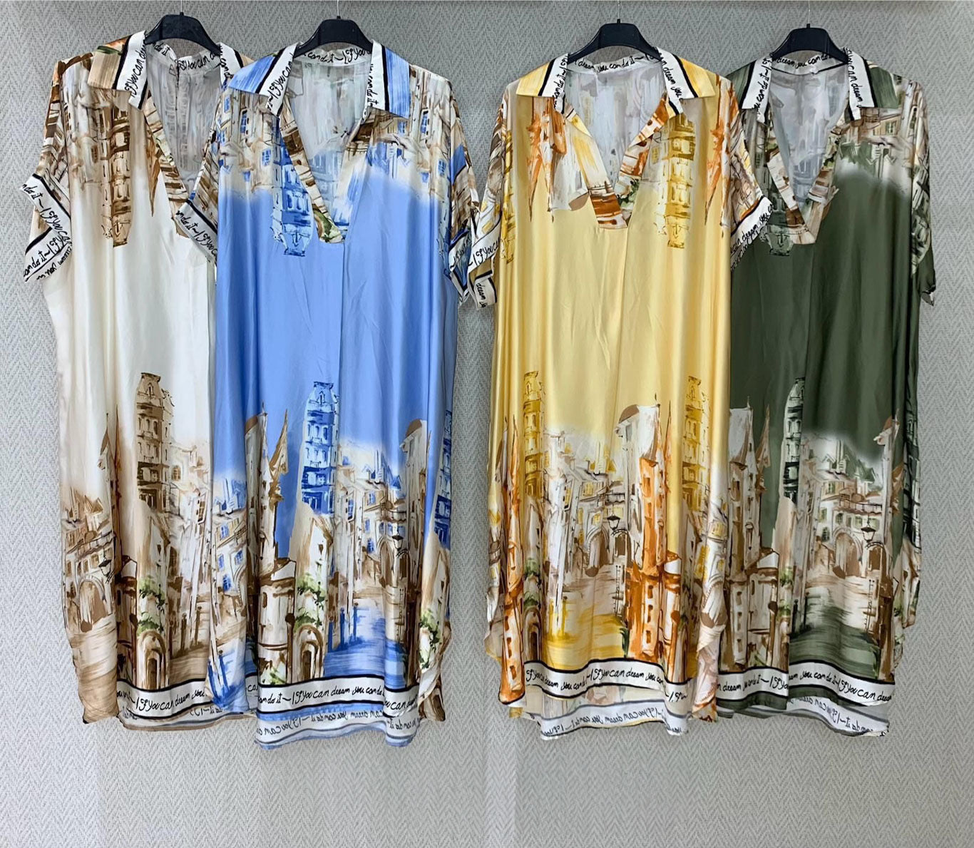 Mediterranean Cityscape Tunic Dress