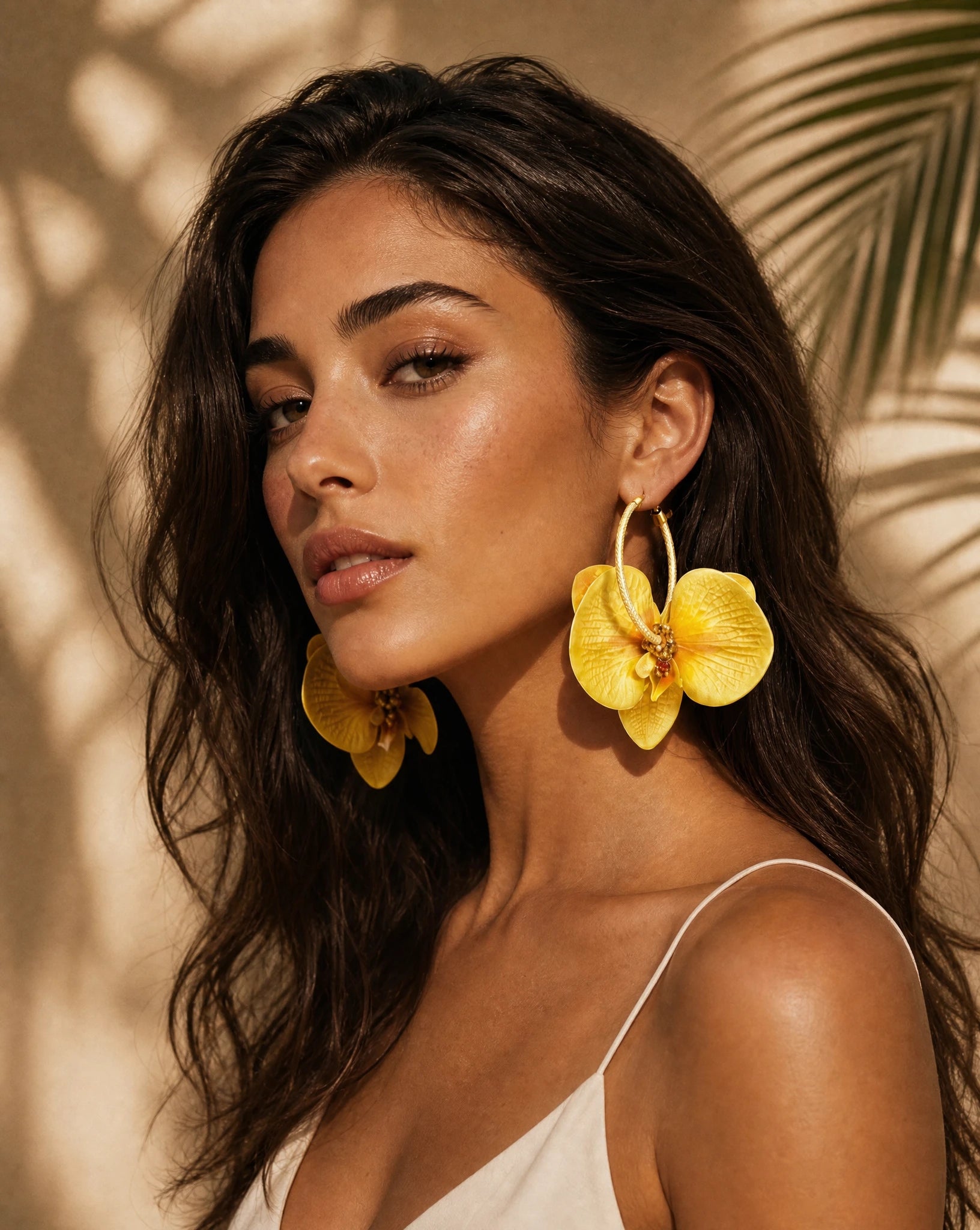 Soleil Orchid Hoop Earrings