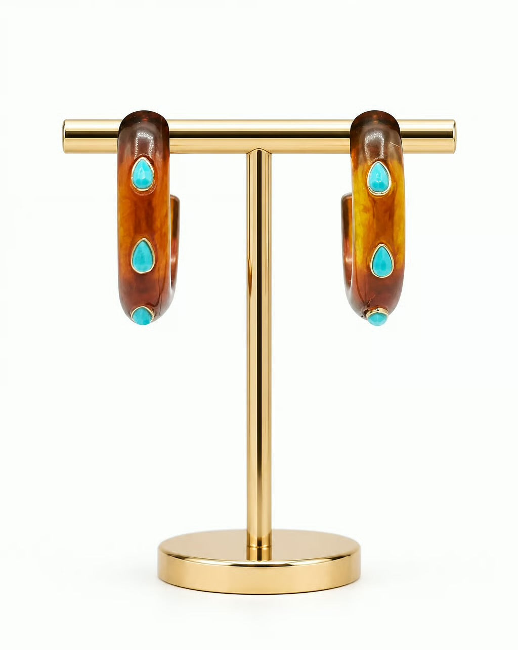 The Capri Turquoise French Resin Hoops