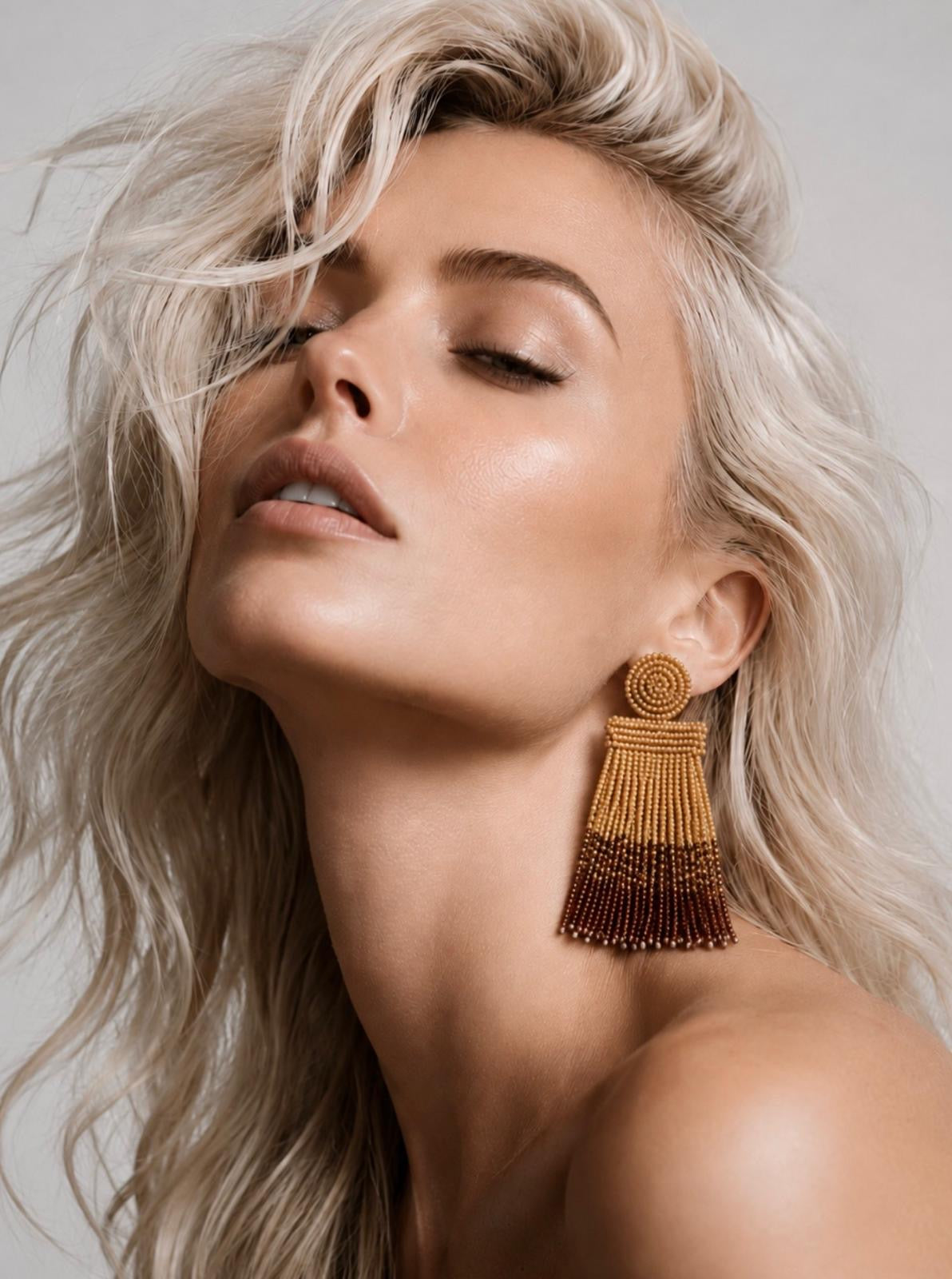 The Mariposa Beaded Tassel Earrings