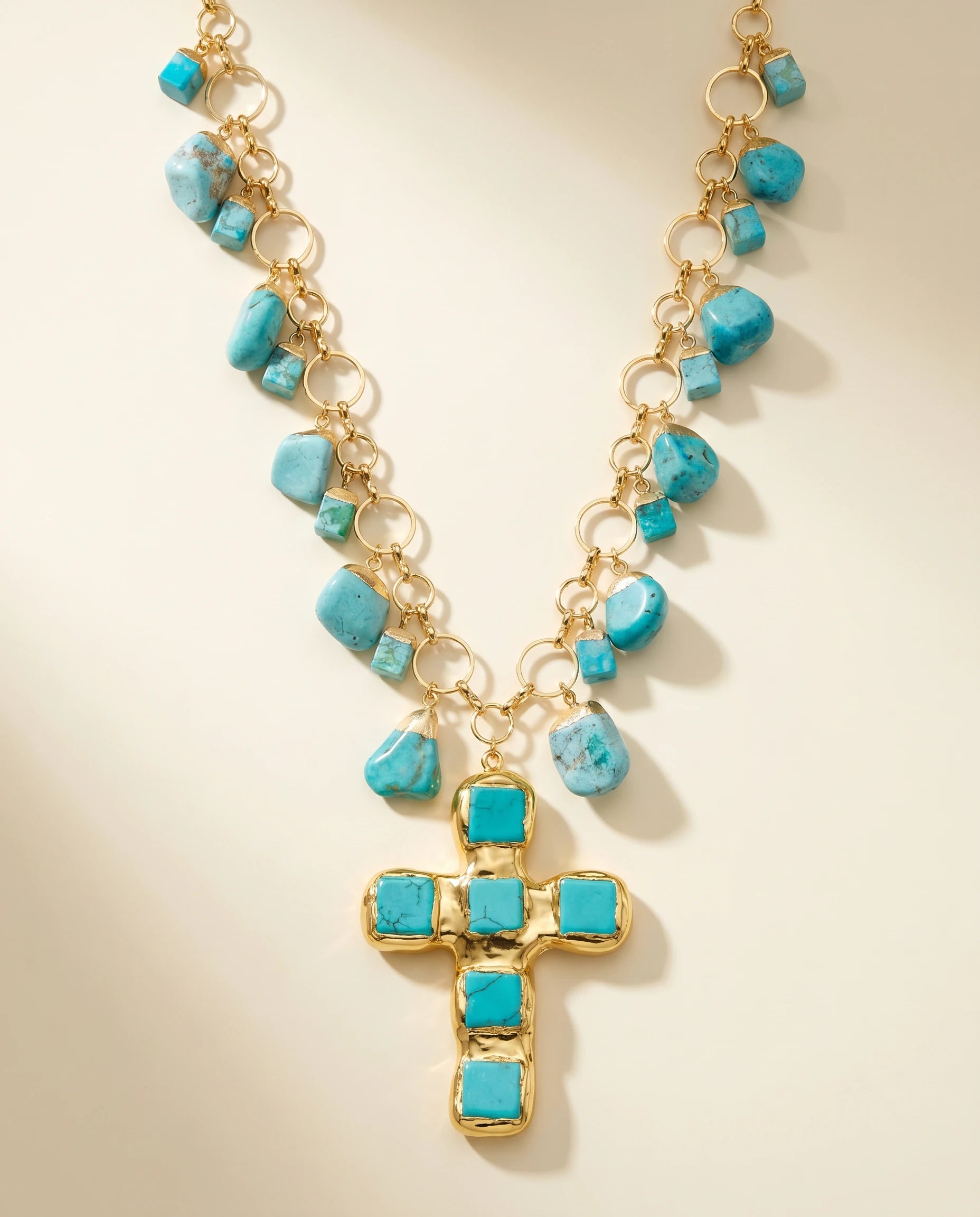 Turquoise Sanctuary Cross Necklace