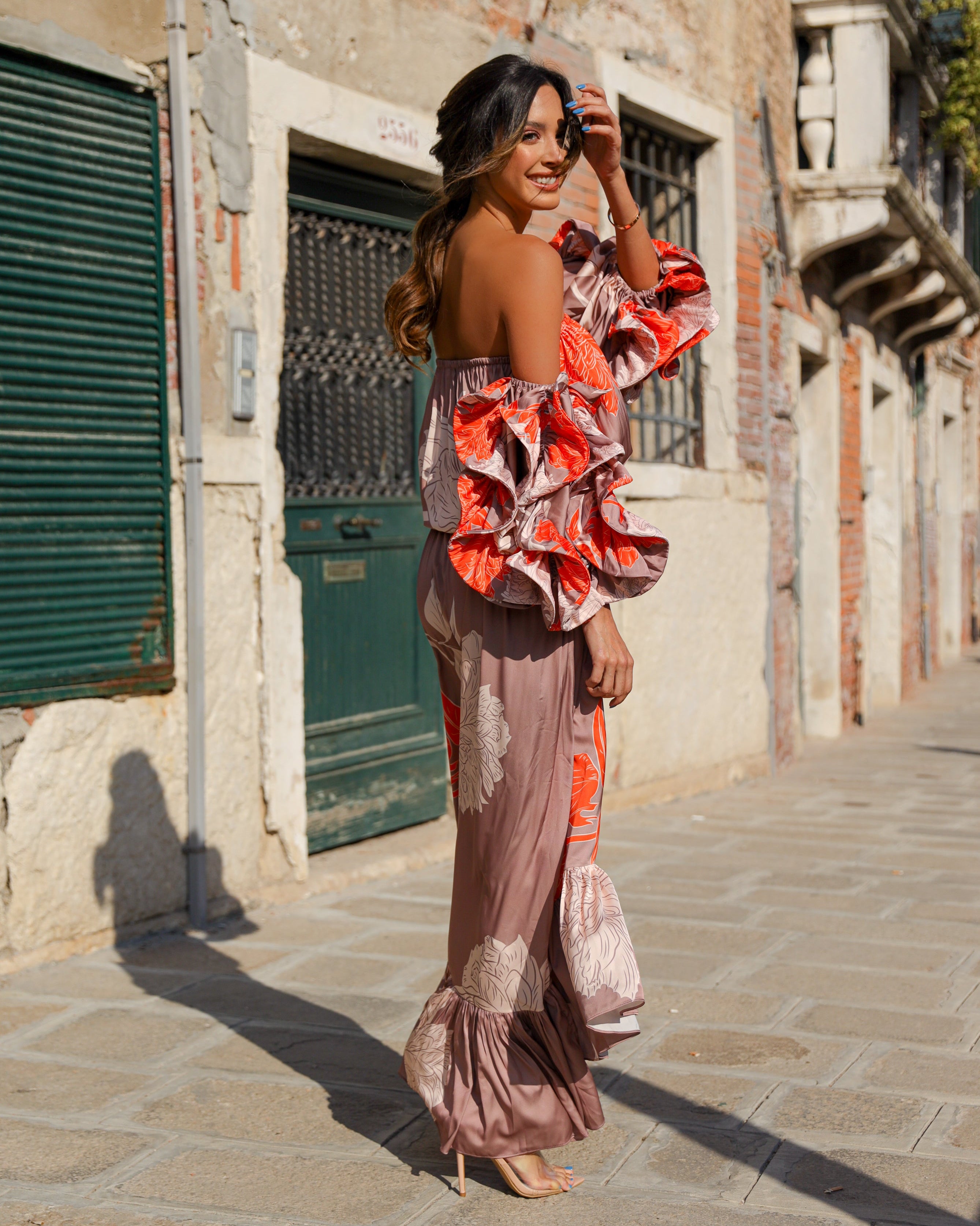 Off-Shoulder Ruffle Maxi Dress