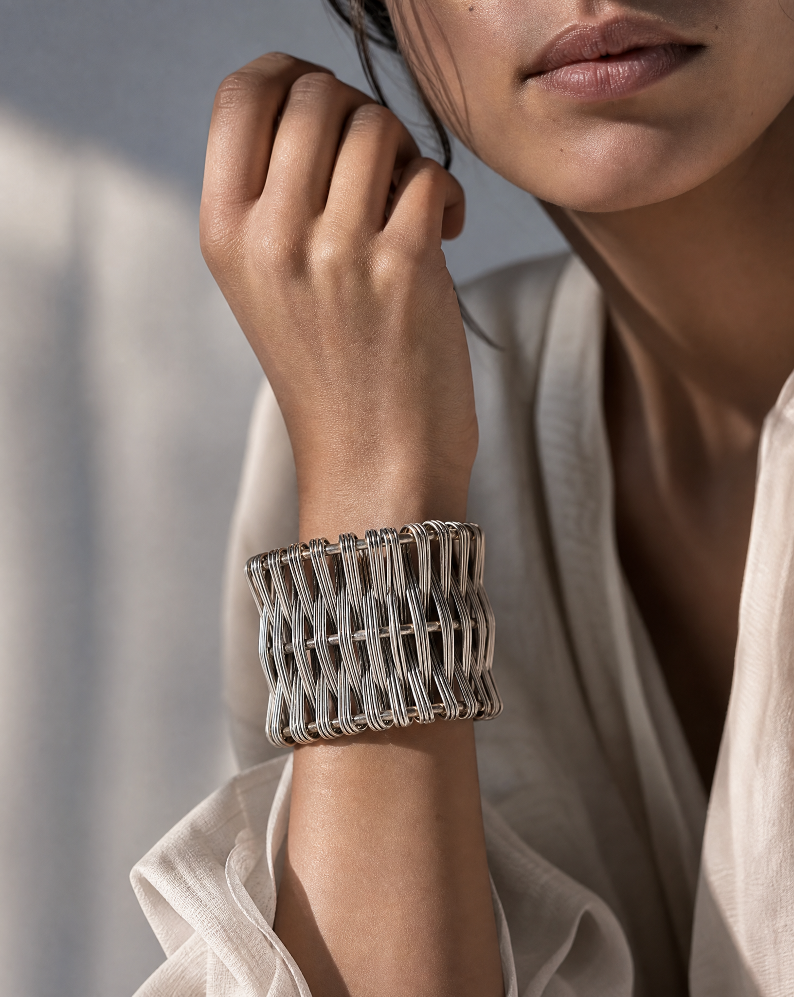 Harbor Woven Silver Cuff