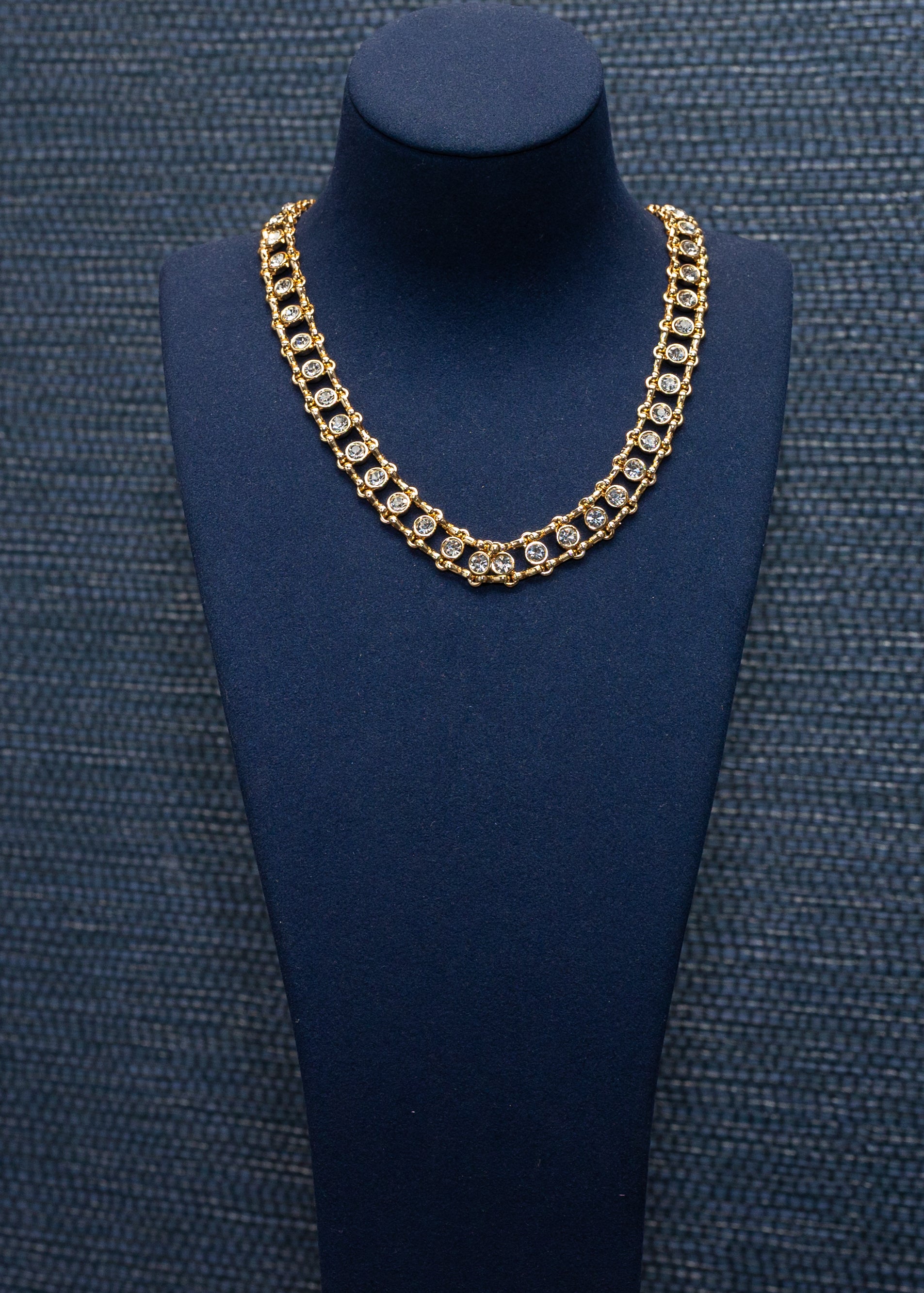 Double Row Crystal Chain Necklace