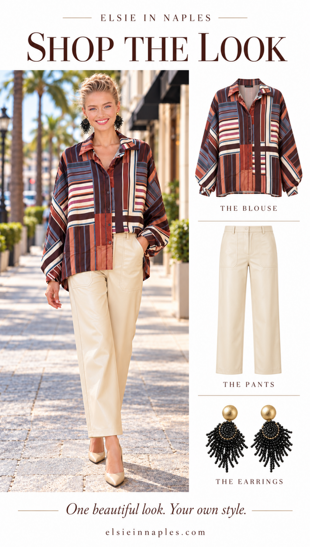 Mosaic Oversized Stripe Blouse