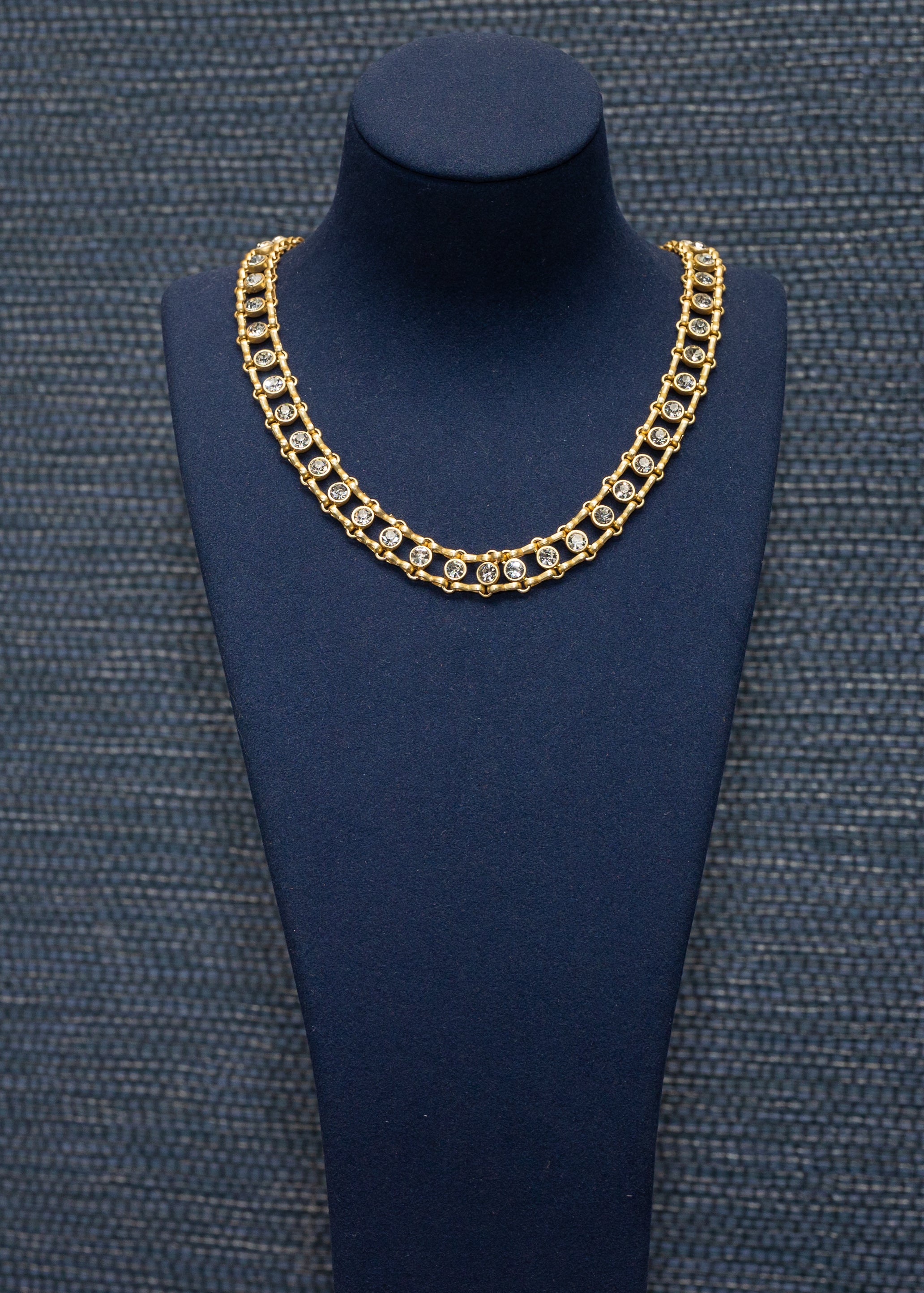 Double Row Crystal Chain Necklace