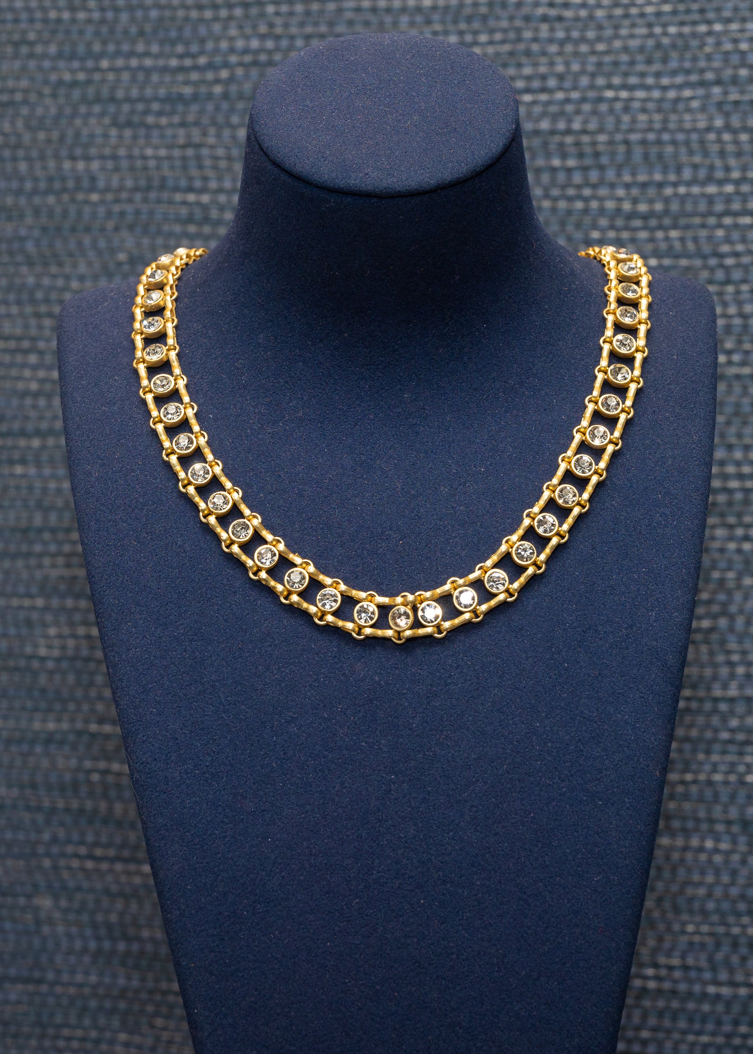 Double Row Crystal Chain Necklace