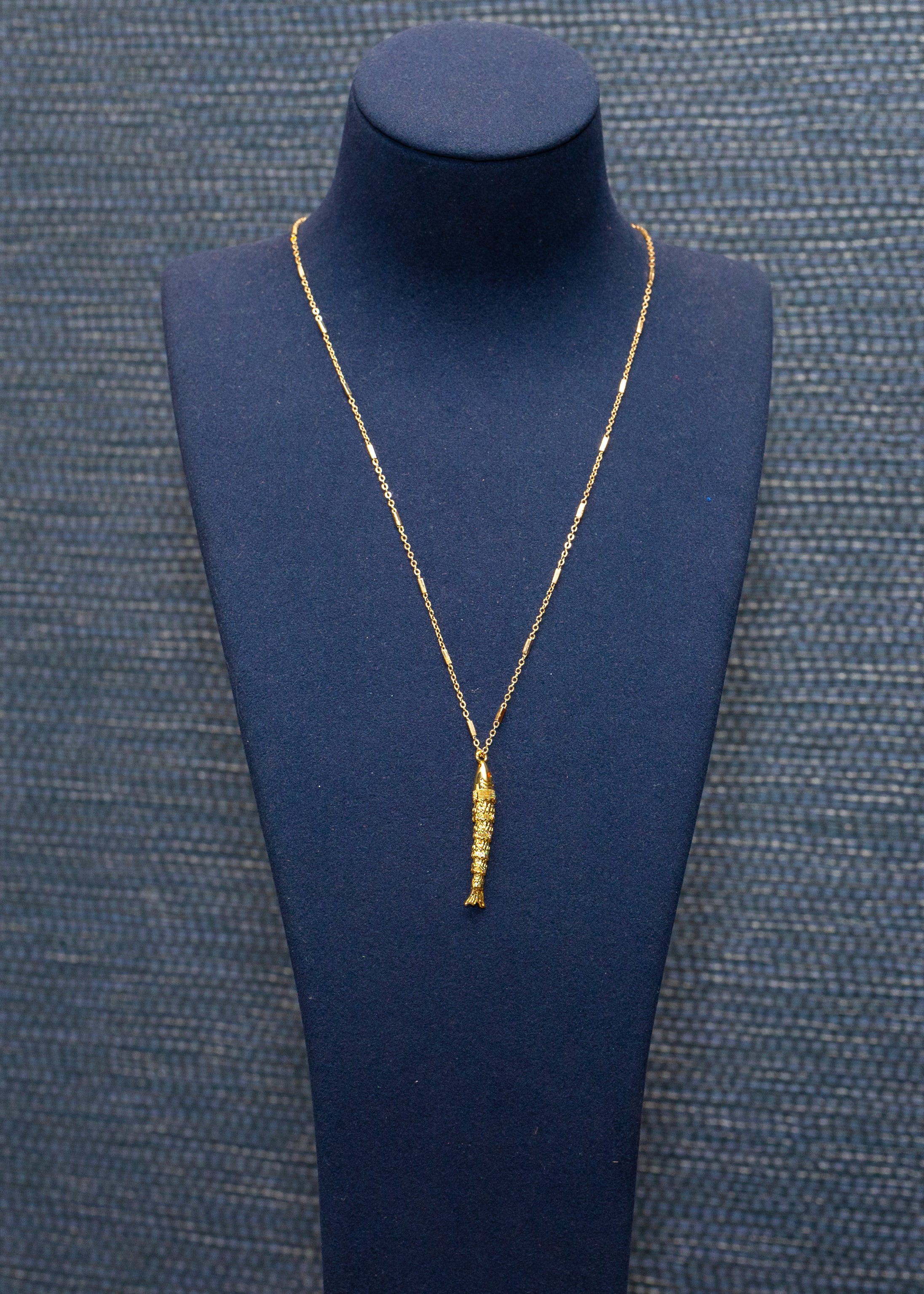 Golden Fish Pendant Necklace