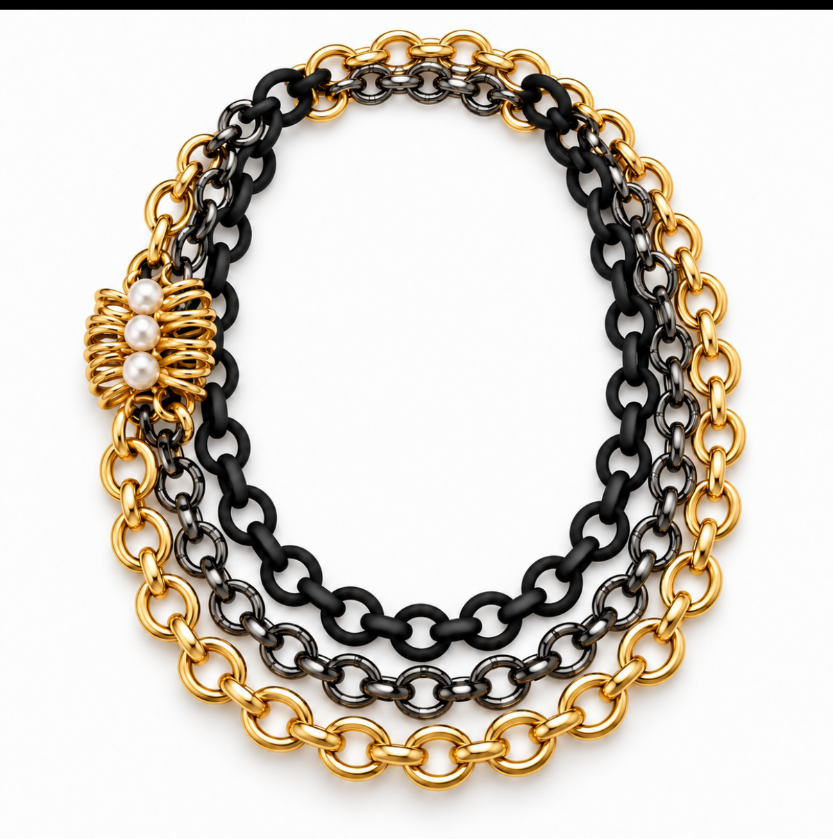 Trio Cadena Mixed Chain Necklace