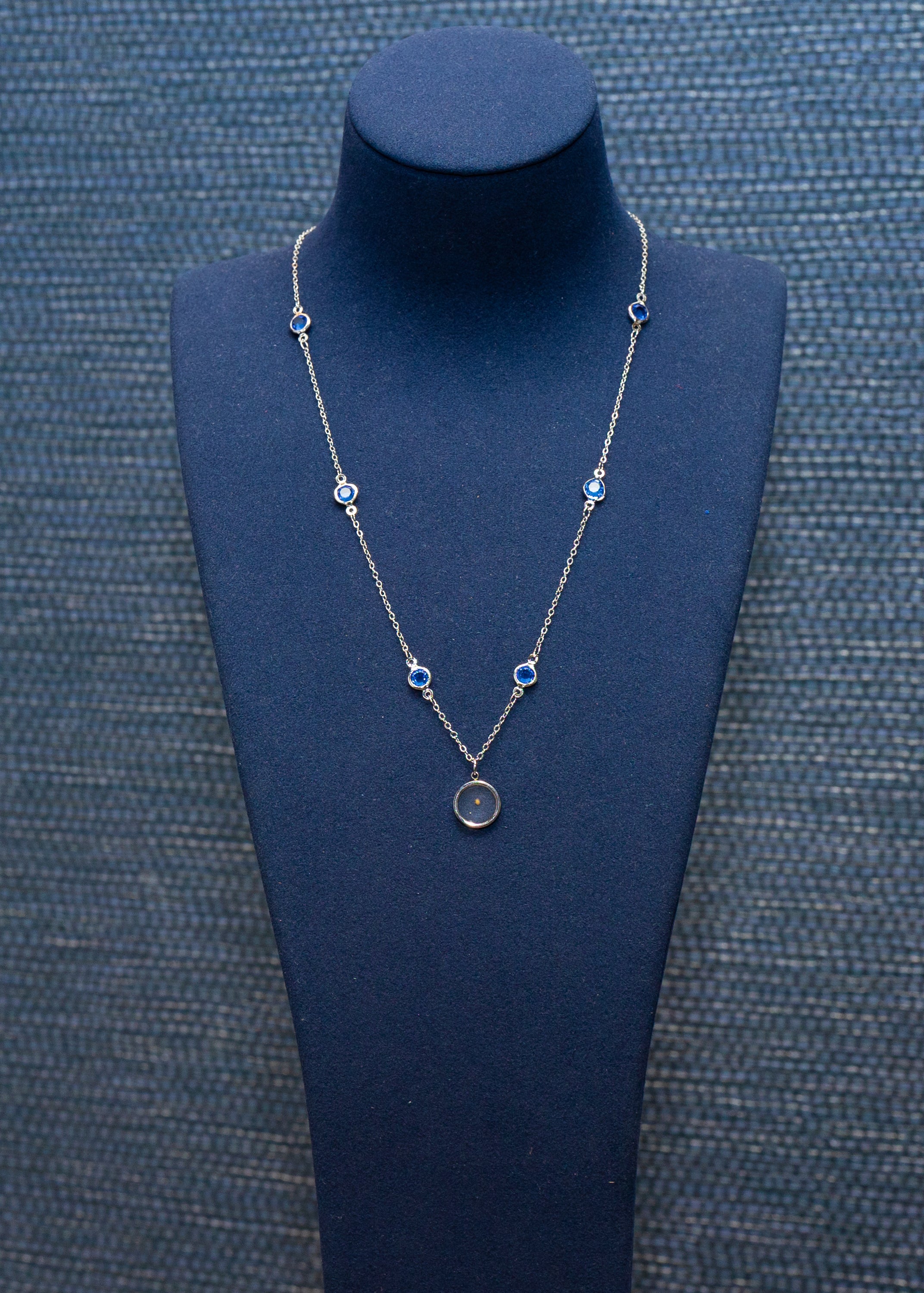 Mustard Seed Blue Crystal Necklace