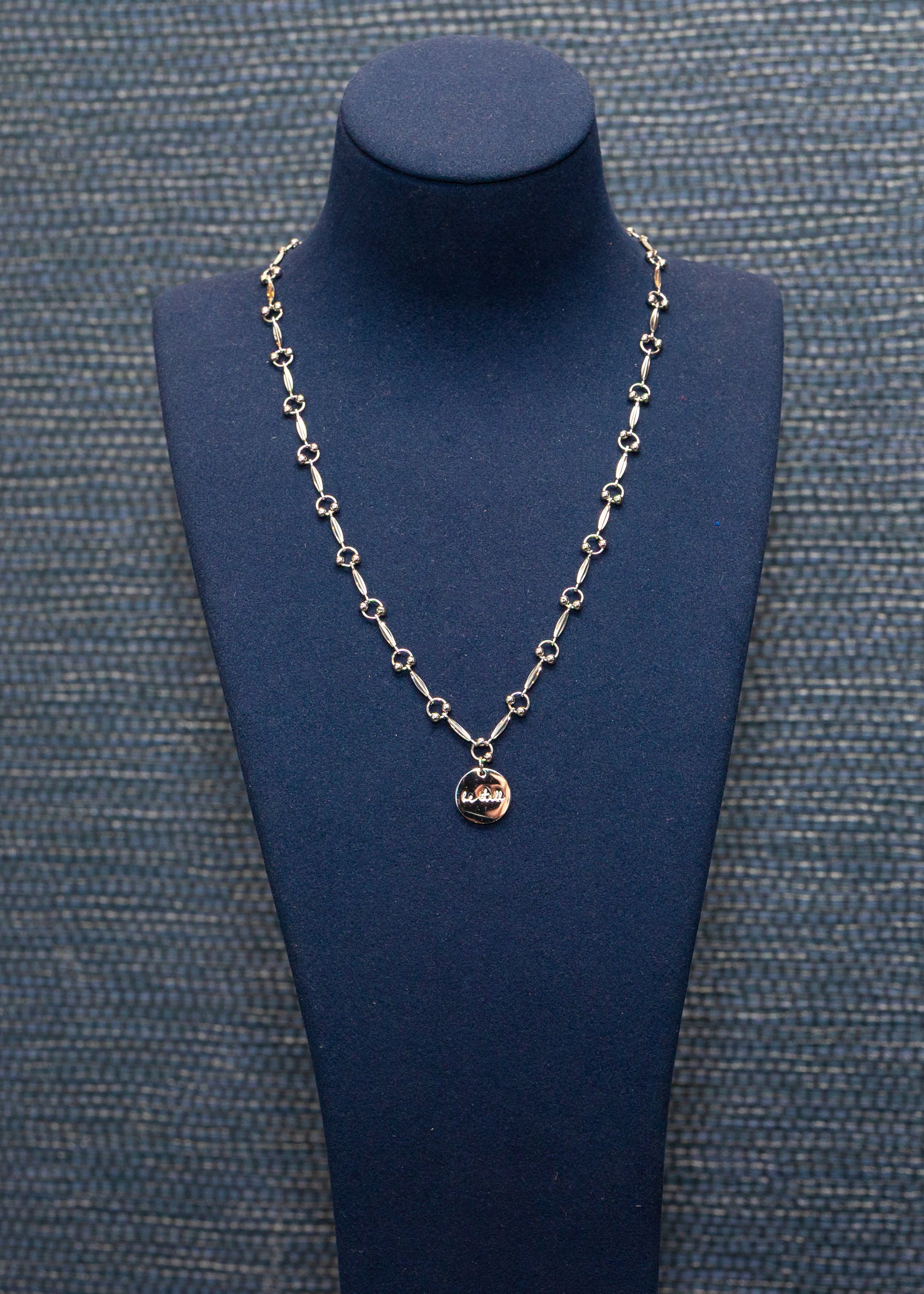 "Be Still" Chain Medallion Necklace