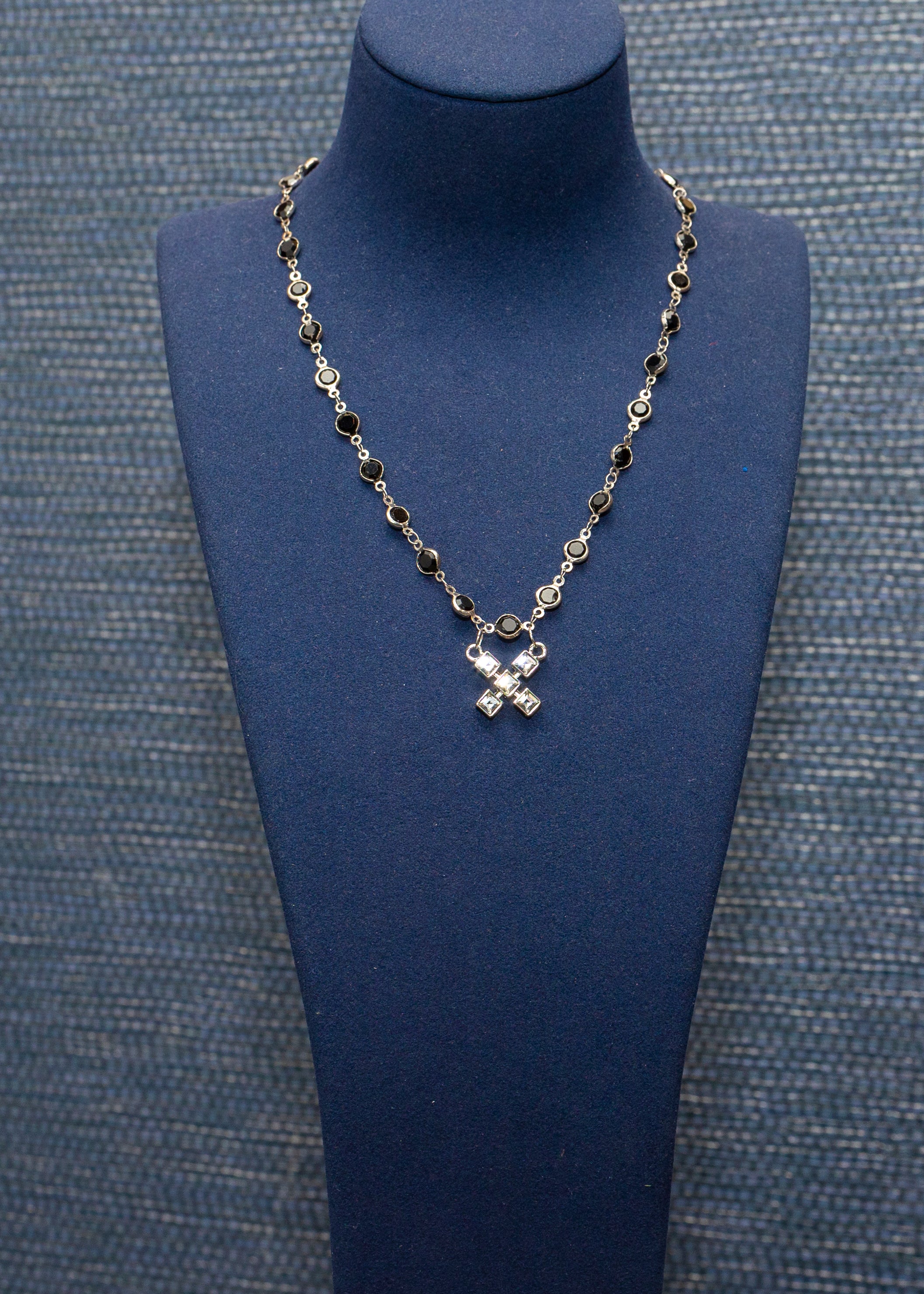 The Noire Cross Drop Necklace