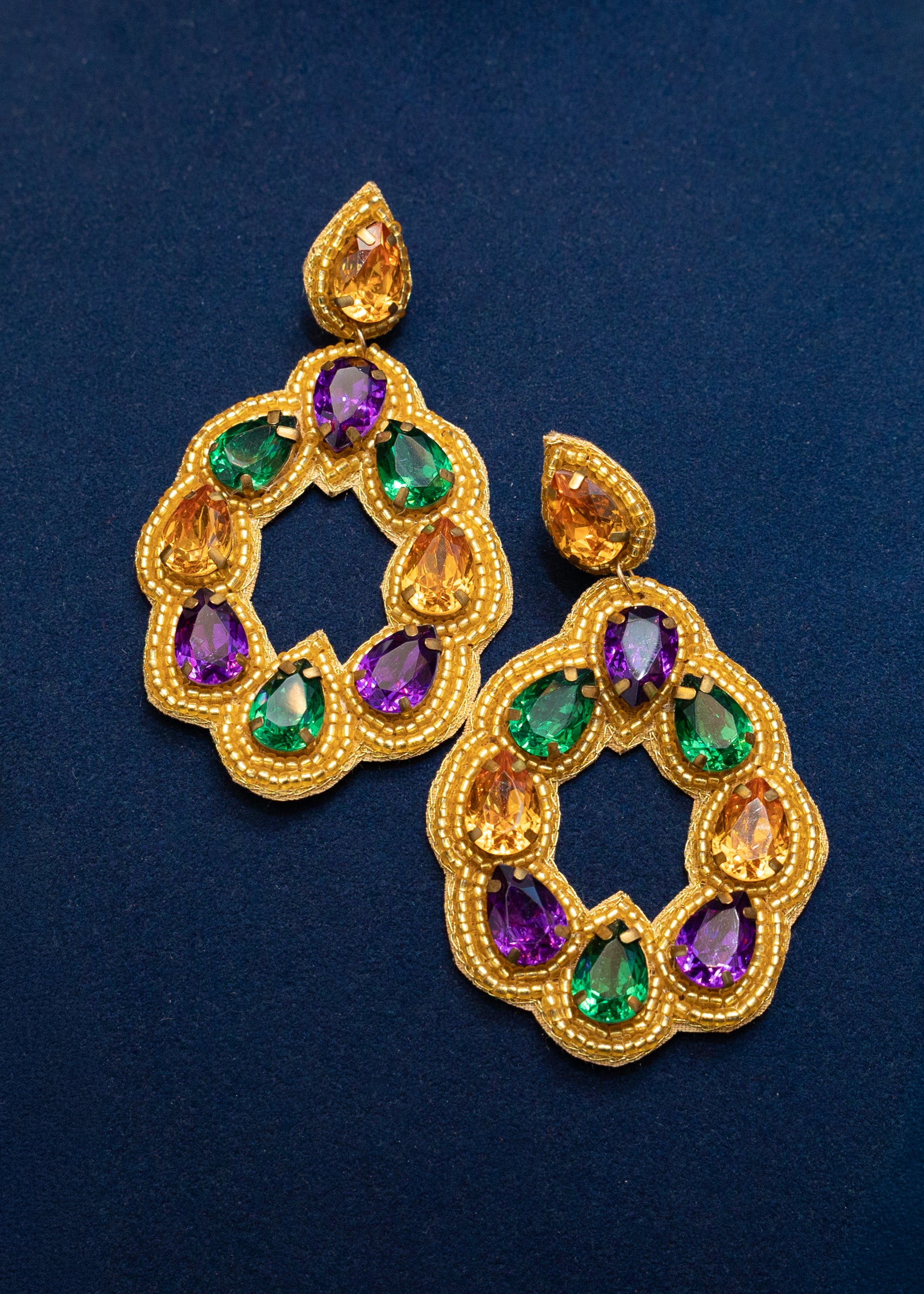 🌹 The Siena Jewel Teardrop Statement Earrings