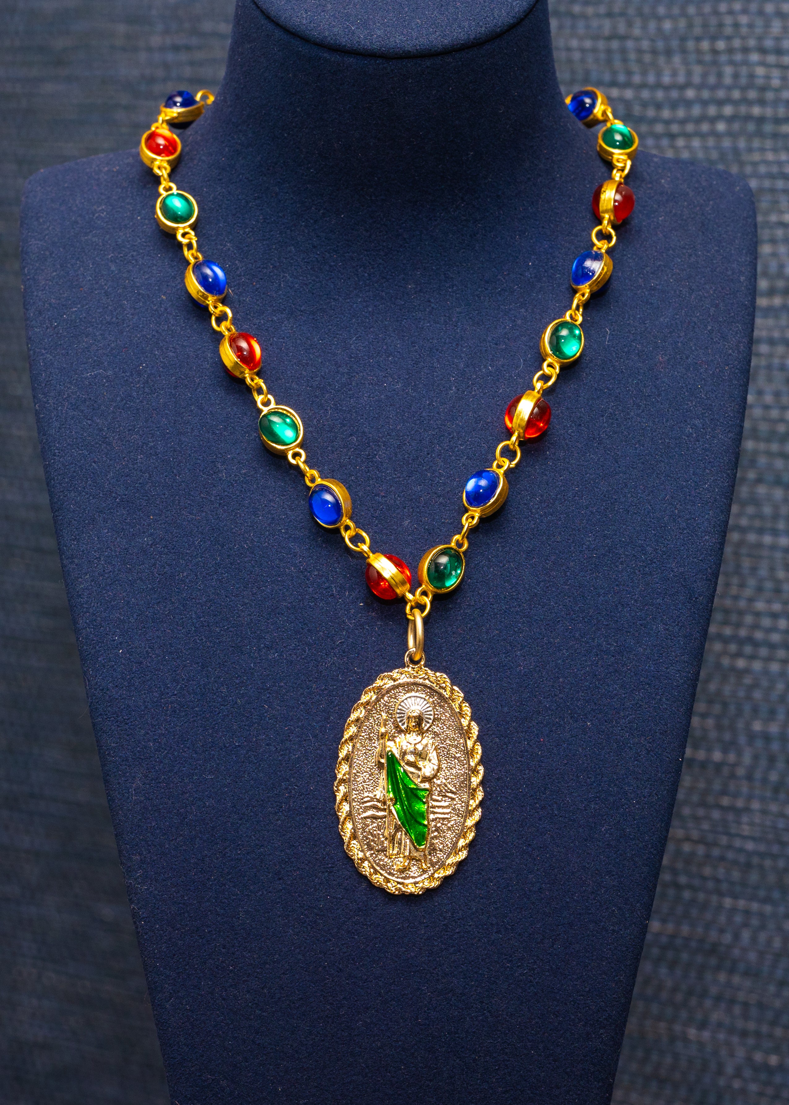 Emerald Saint Medallion Necklace