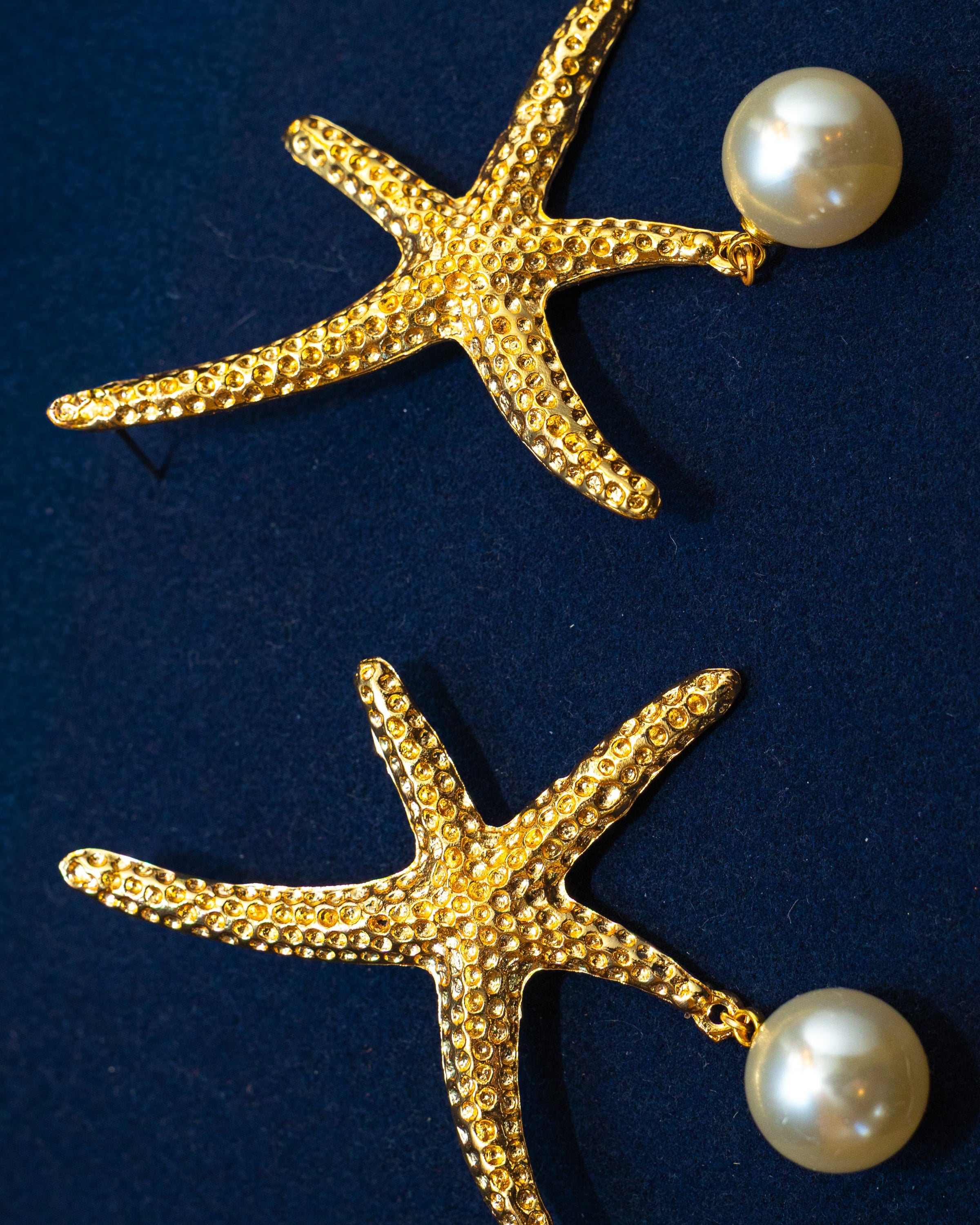 Starfish & Pearl Drop Earrings