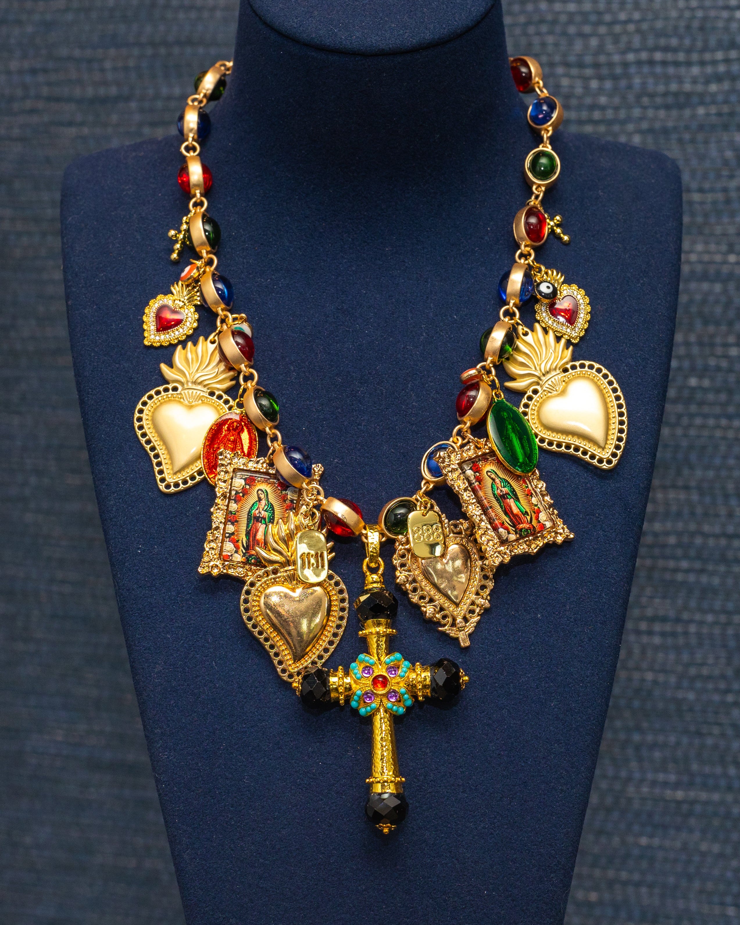 Guadalupe & Sacred Heart Devotional Necklace