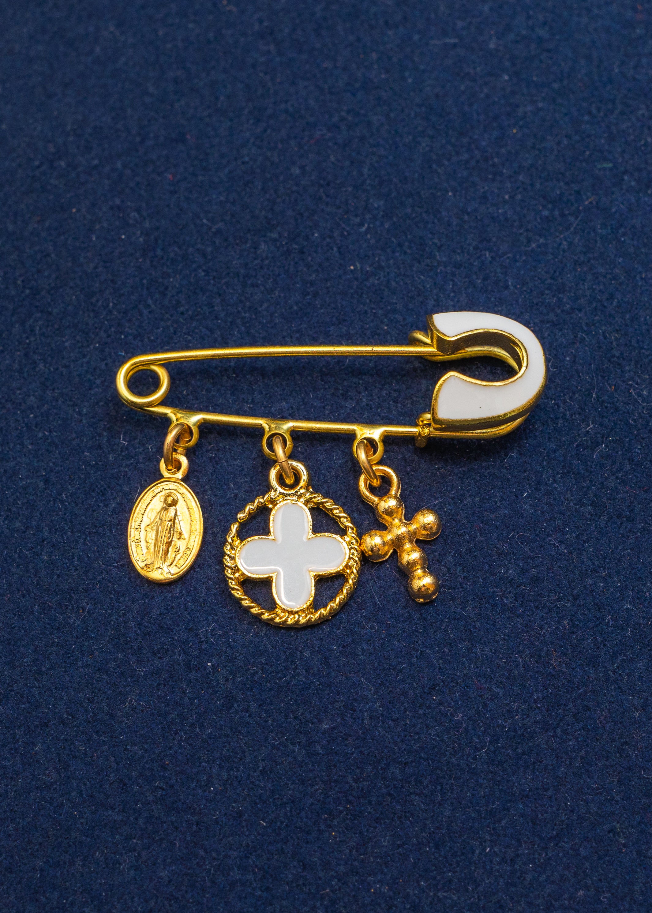 Enamel Charm Safety Pin Brooch