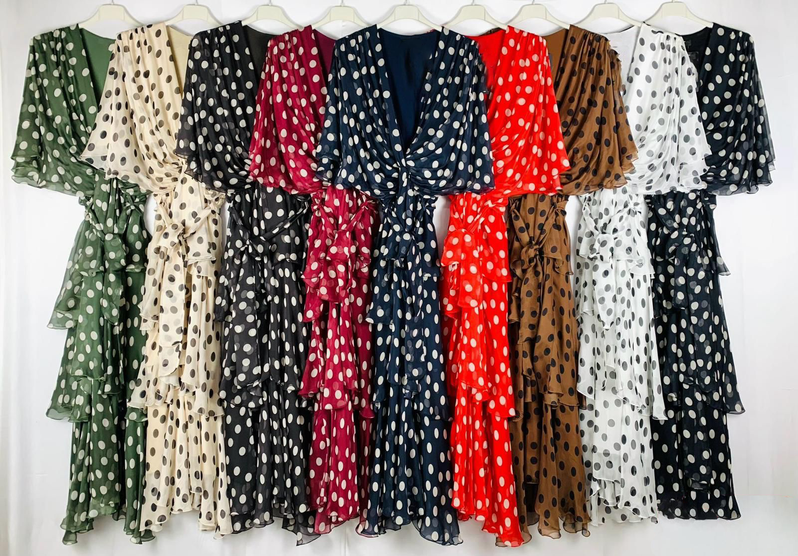 Polka Dot Layered Tier Dress