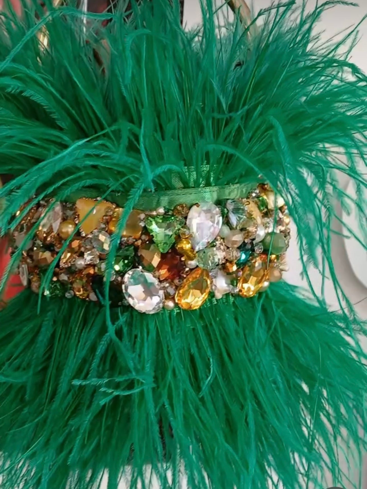 Glamour Feathered Jewel Tote