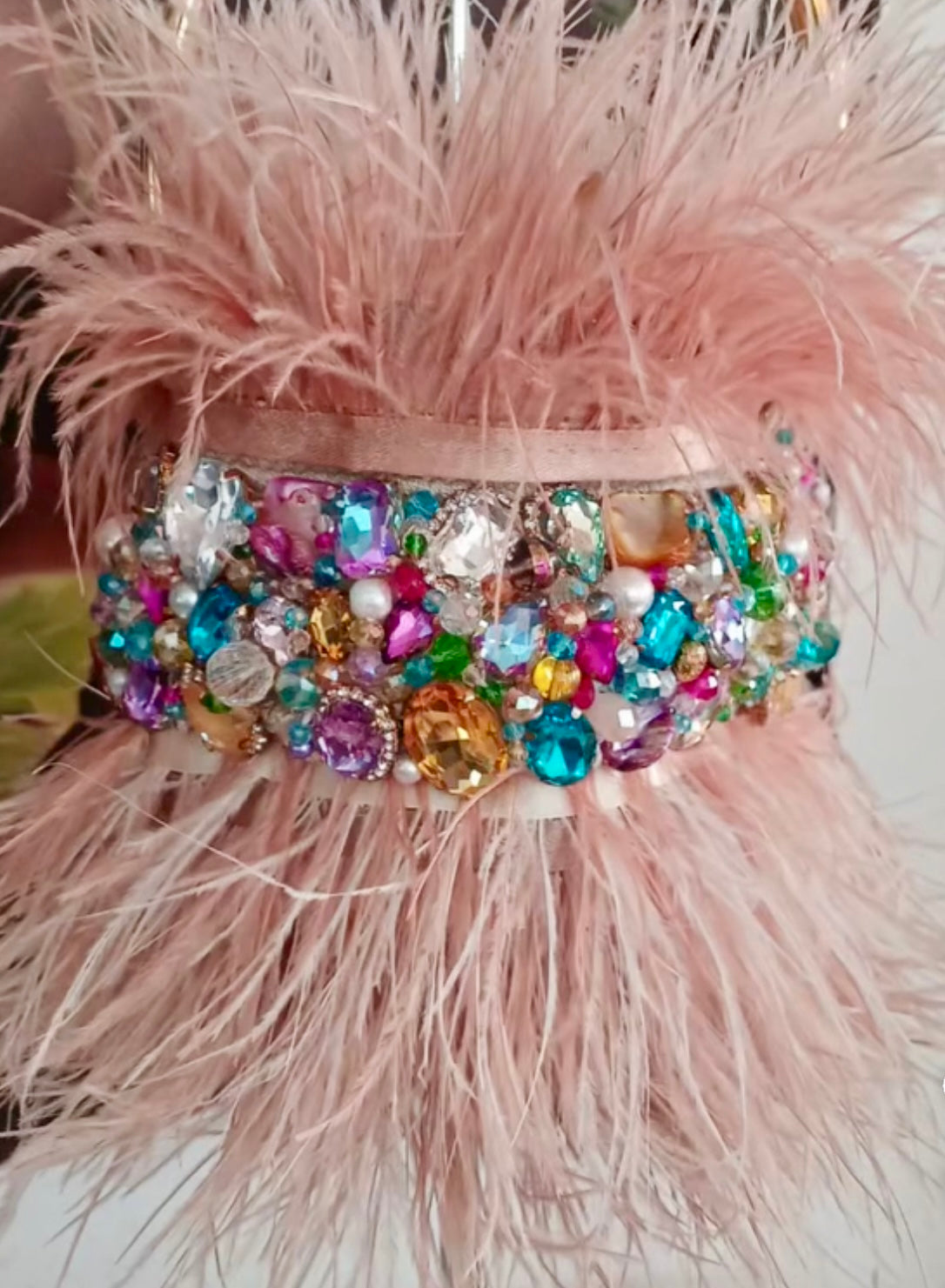 Glamour Feathered Jewel Tote
