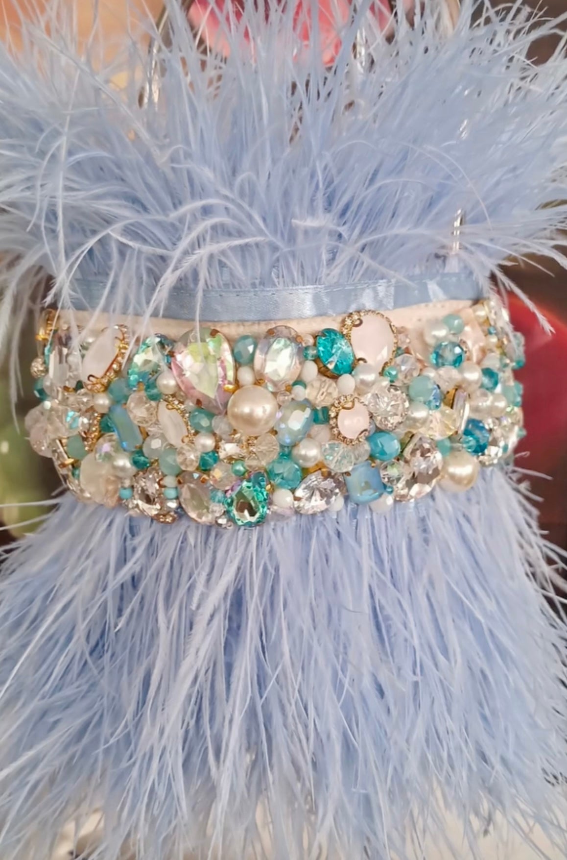 Glamour Feathered Jewel Tote