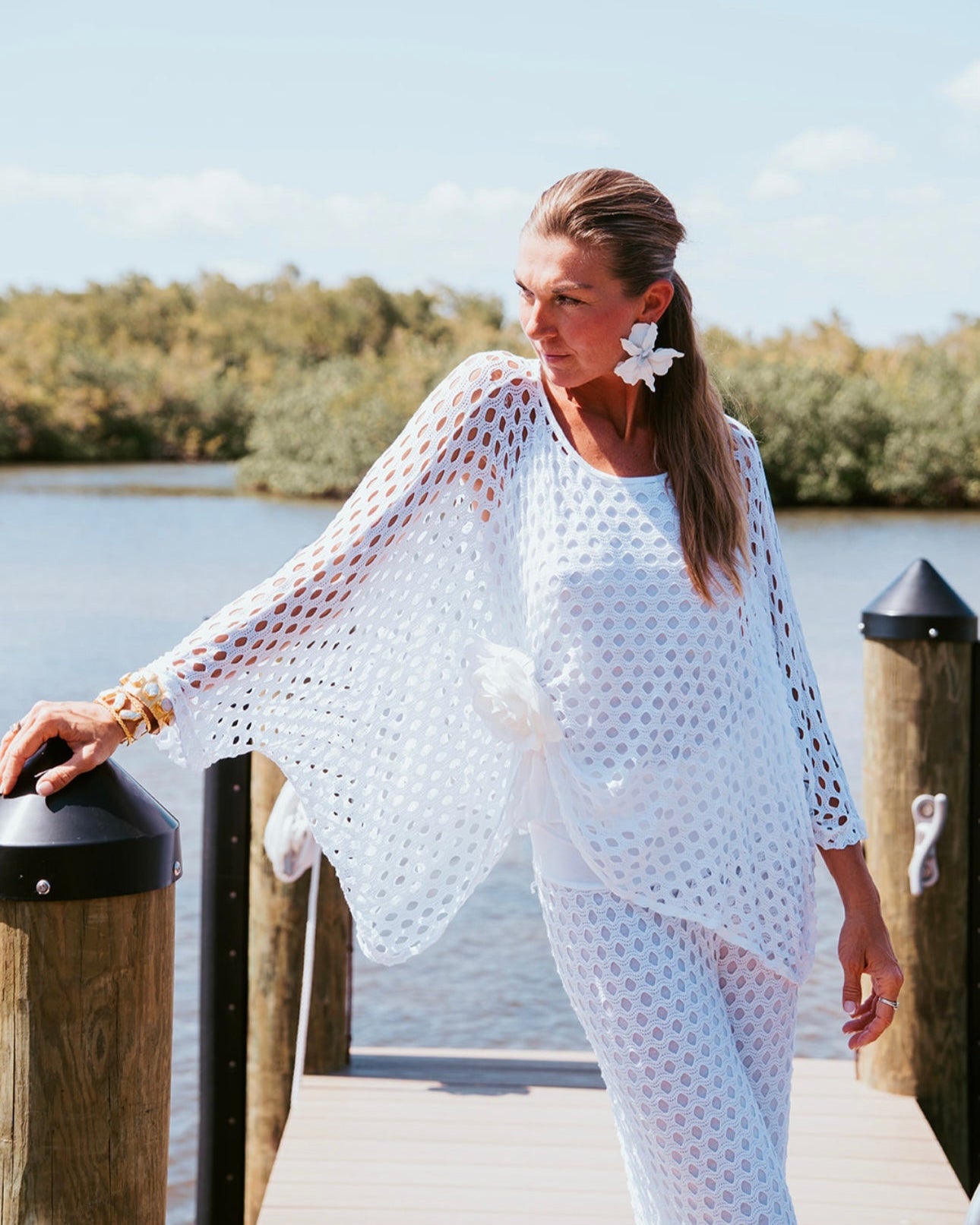 Breezy Hole White  Blouse