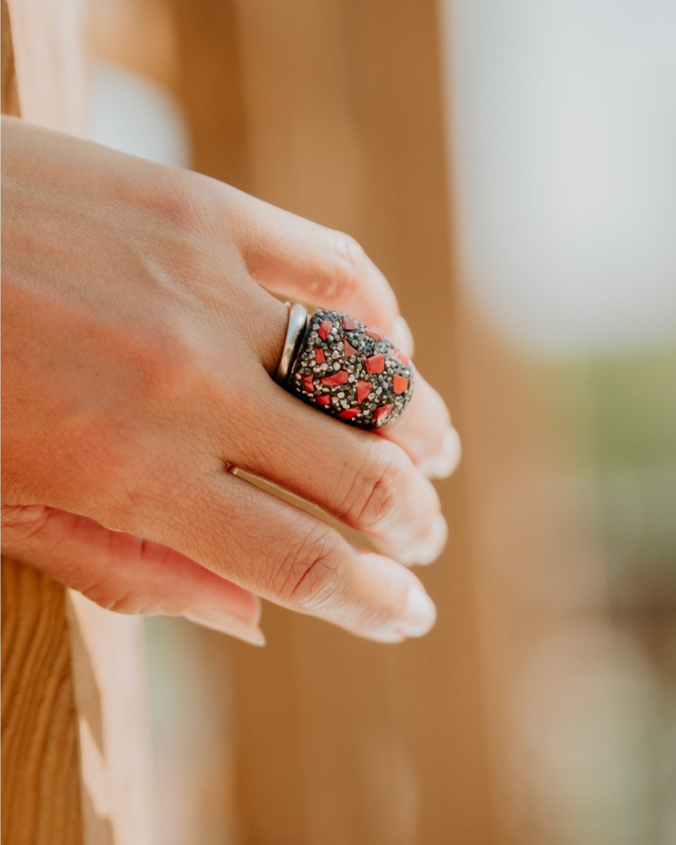 Luxe Dome Ring- Agate, Multistone, Rose Quartz