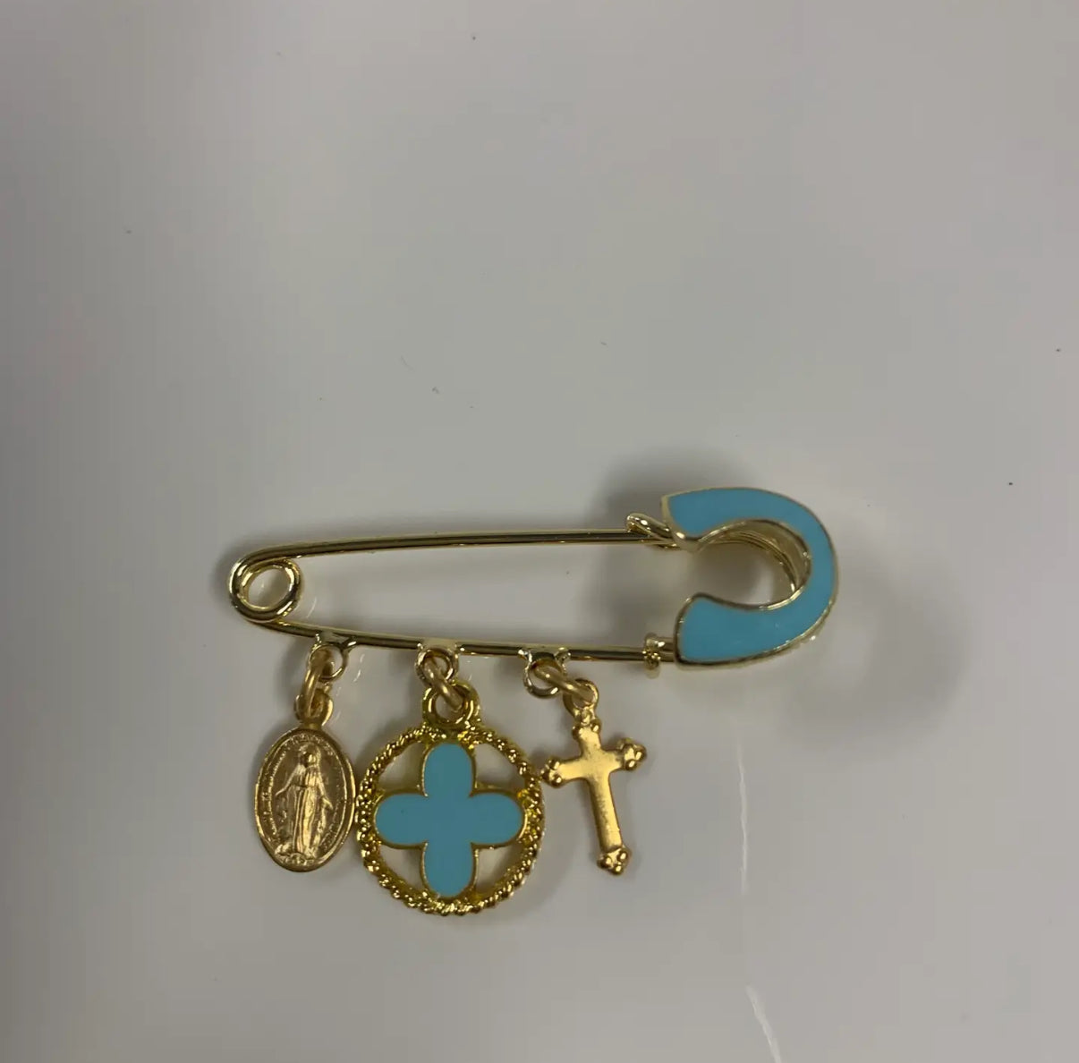 Enamel Charm Safety Pin Brooch