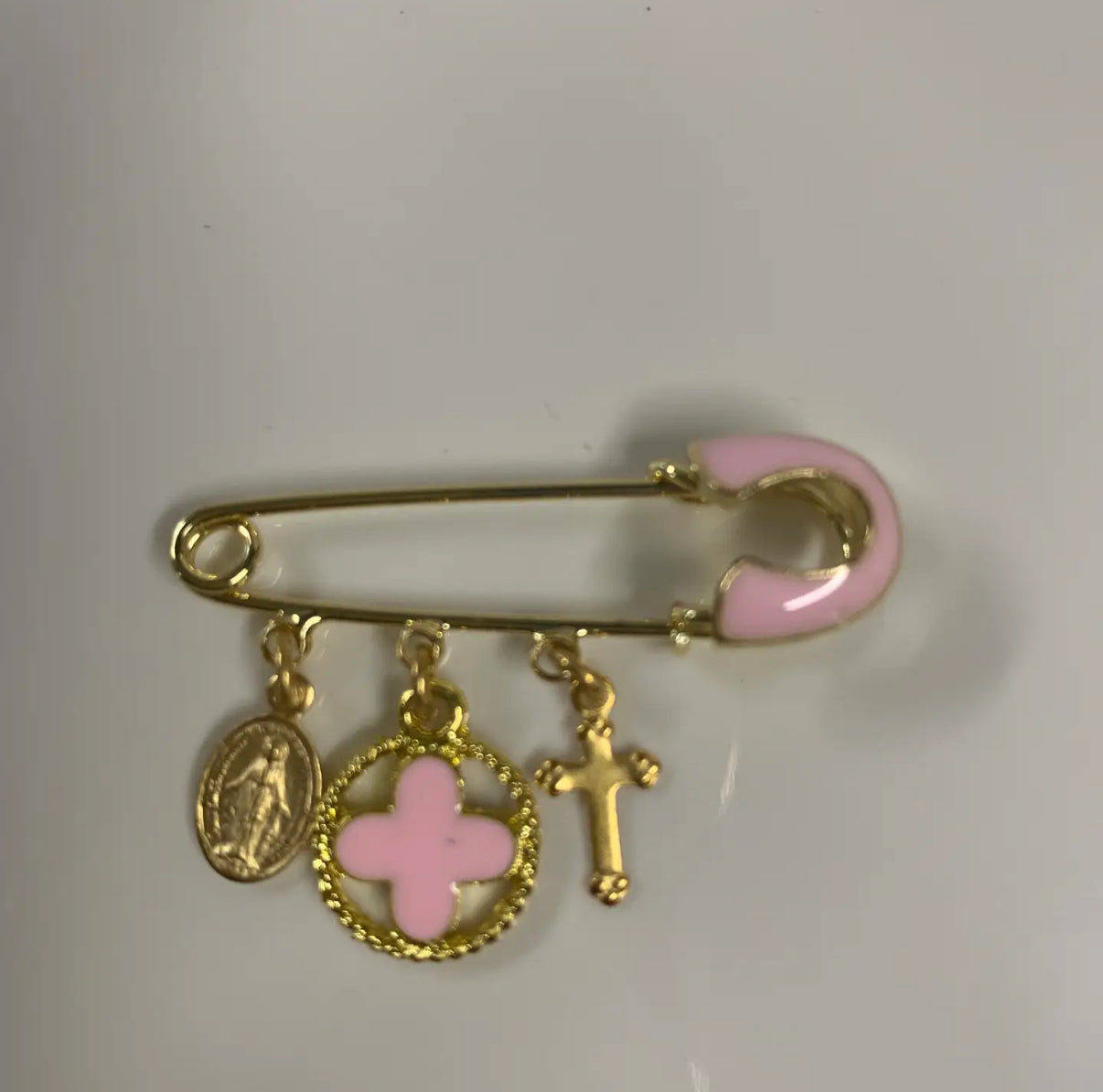 Enamel Charm Safety Pin Brooch