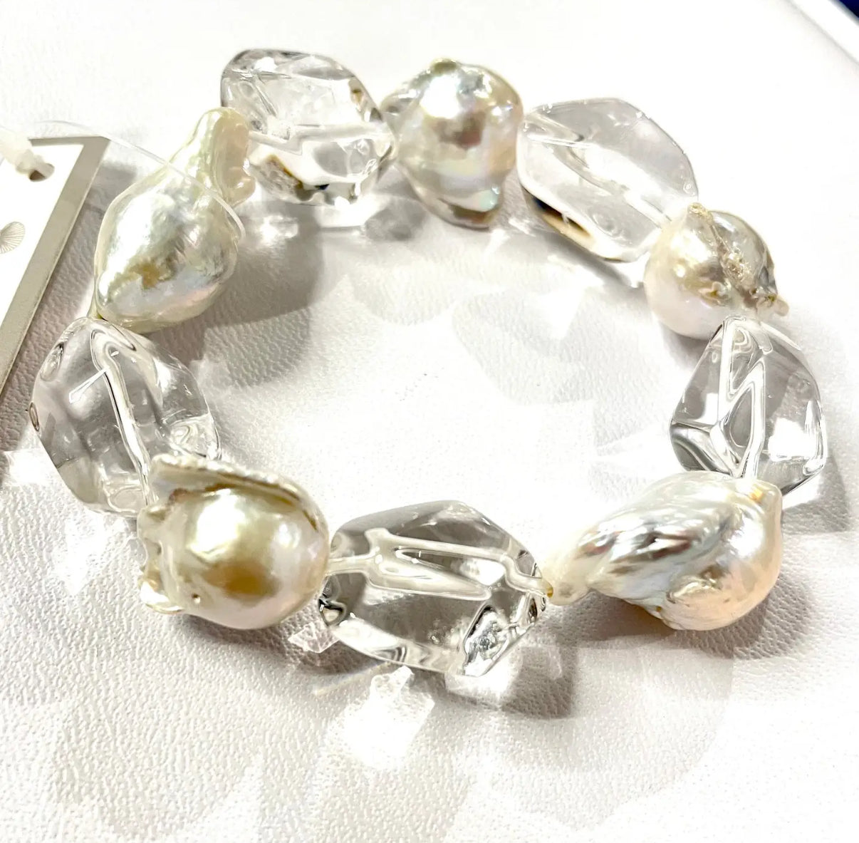 Clear Quartz & Pearl Bracelet