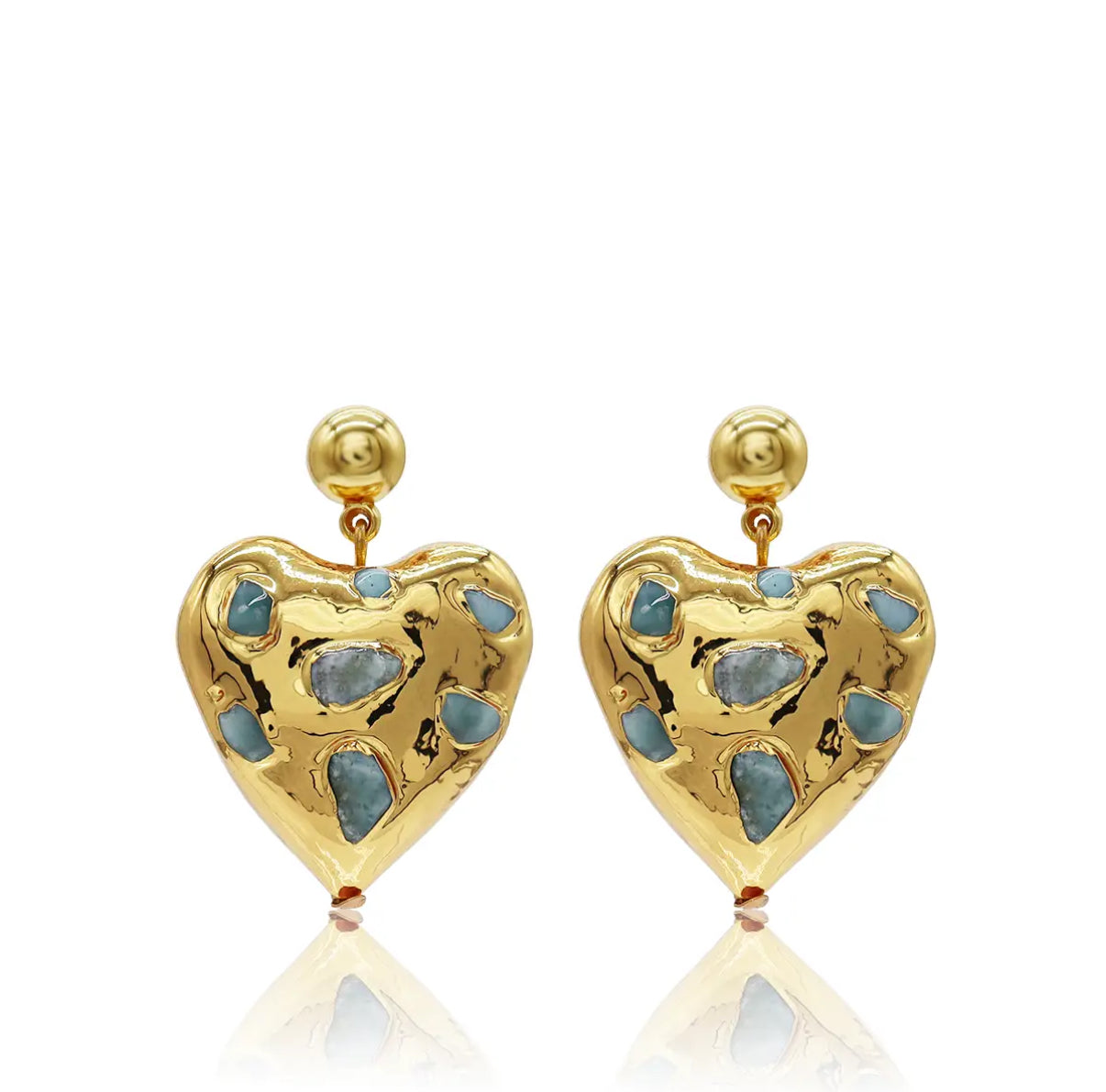 Turquoise Heart Drop Earring