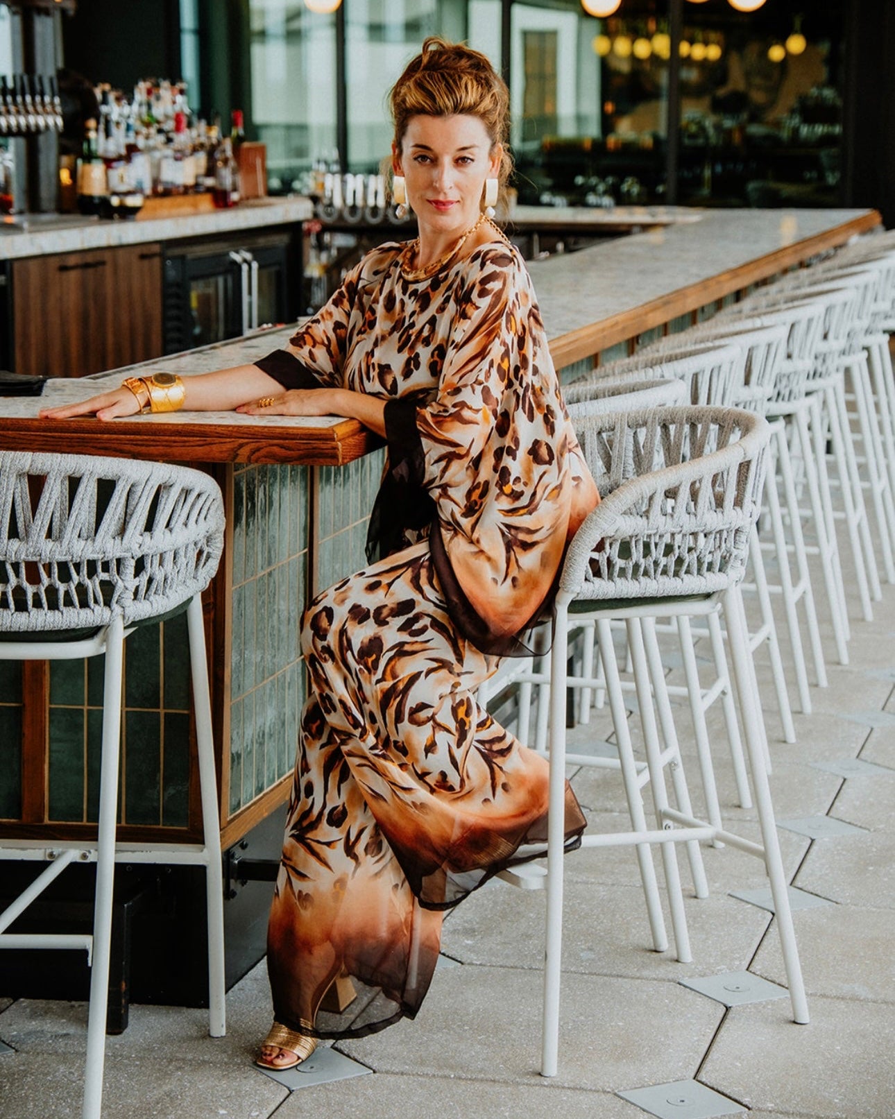 Italian Silk Animal Print Set- Top