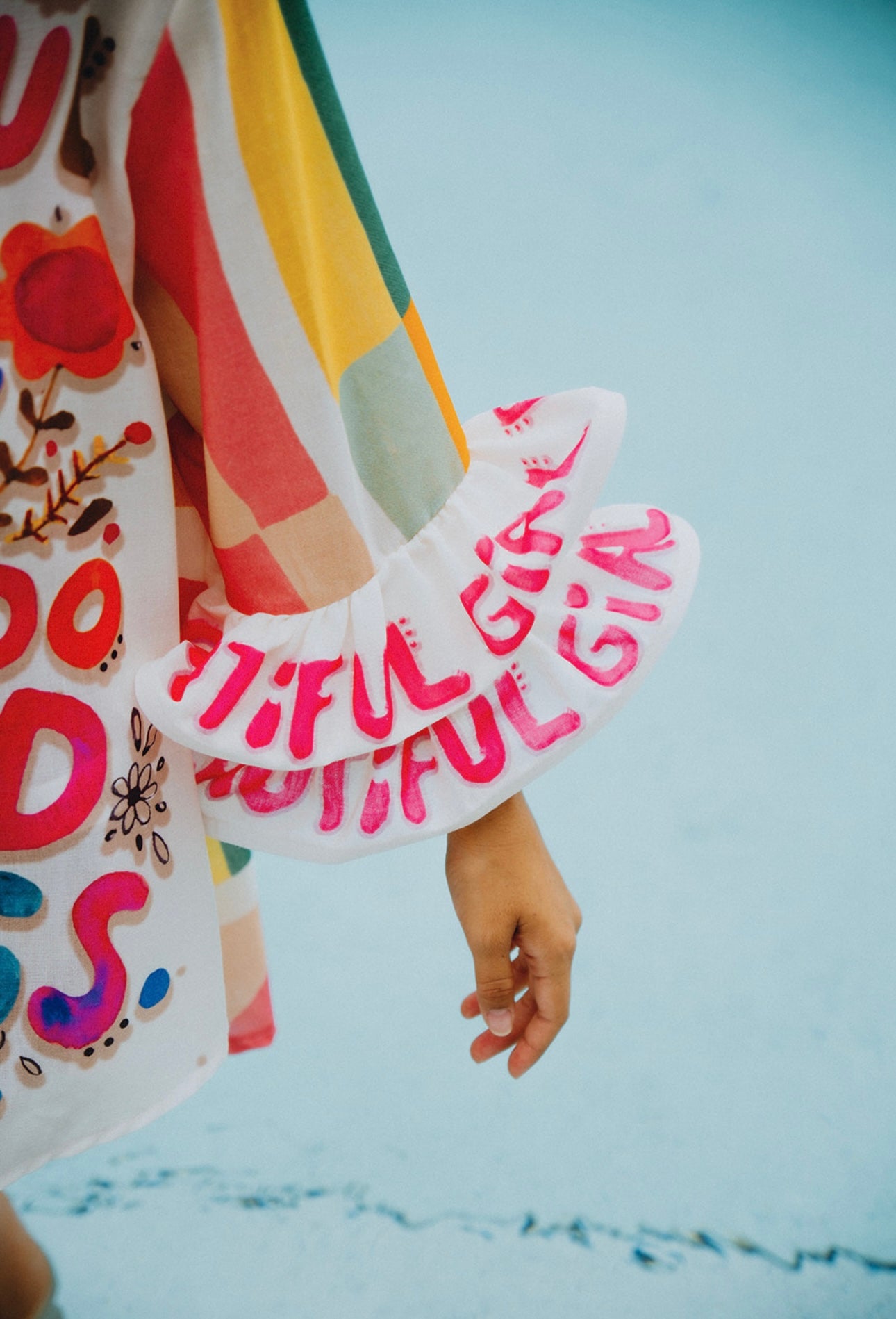 Printed Statement Ruffle Sleeve Shirts